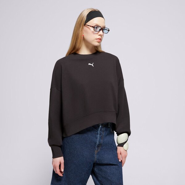 Дамски суичър PUMA СУИТЧЪР OVER-OVERSIZED CREW TR 629748 01 цвят черен