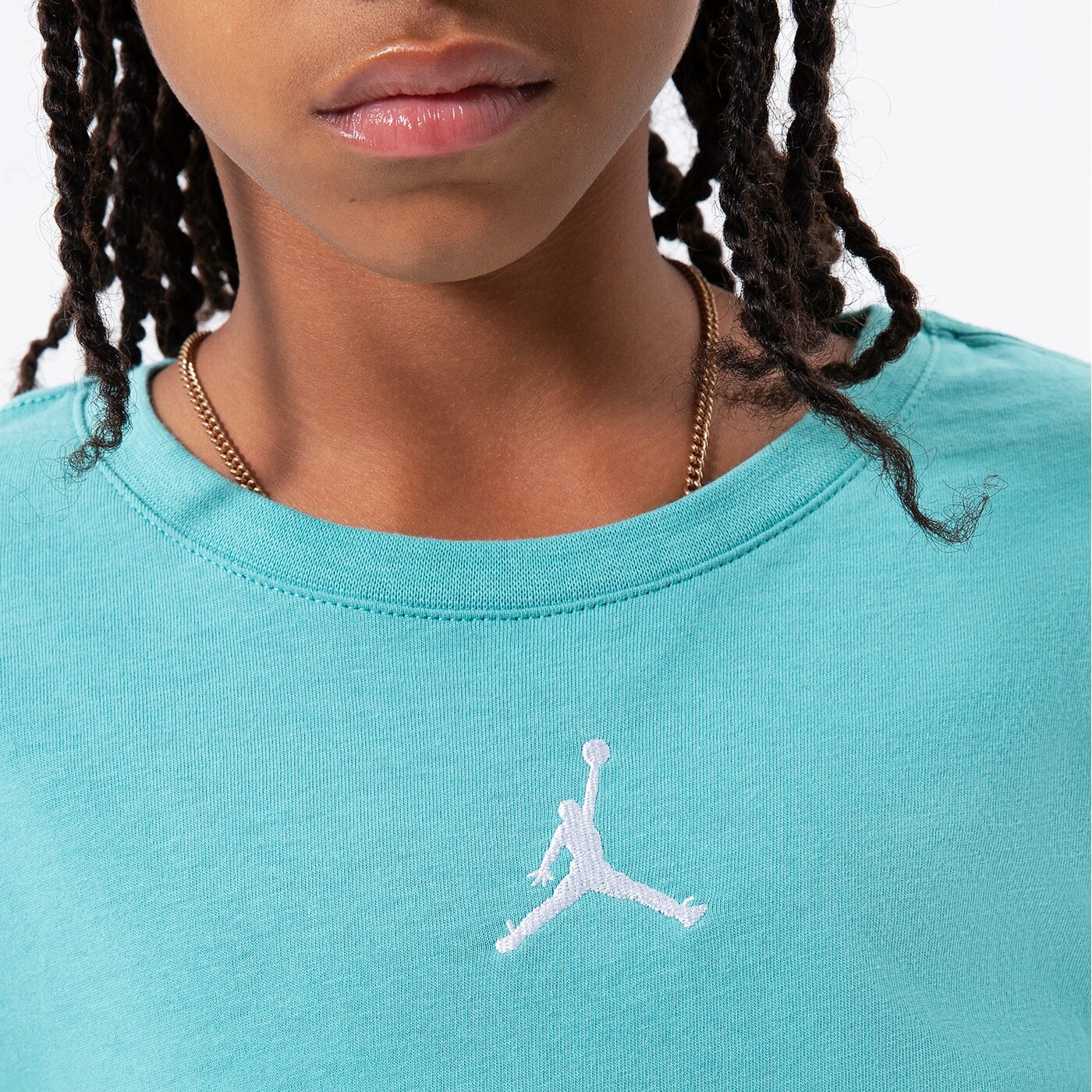 Детска тениска JORDAN ТЕНИСКА JORDAN ESSENTIALS TEE GIRL 45a770-b5p цвят зелен