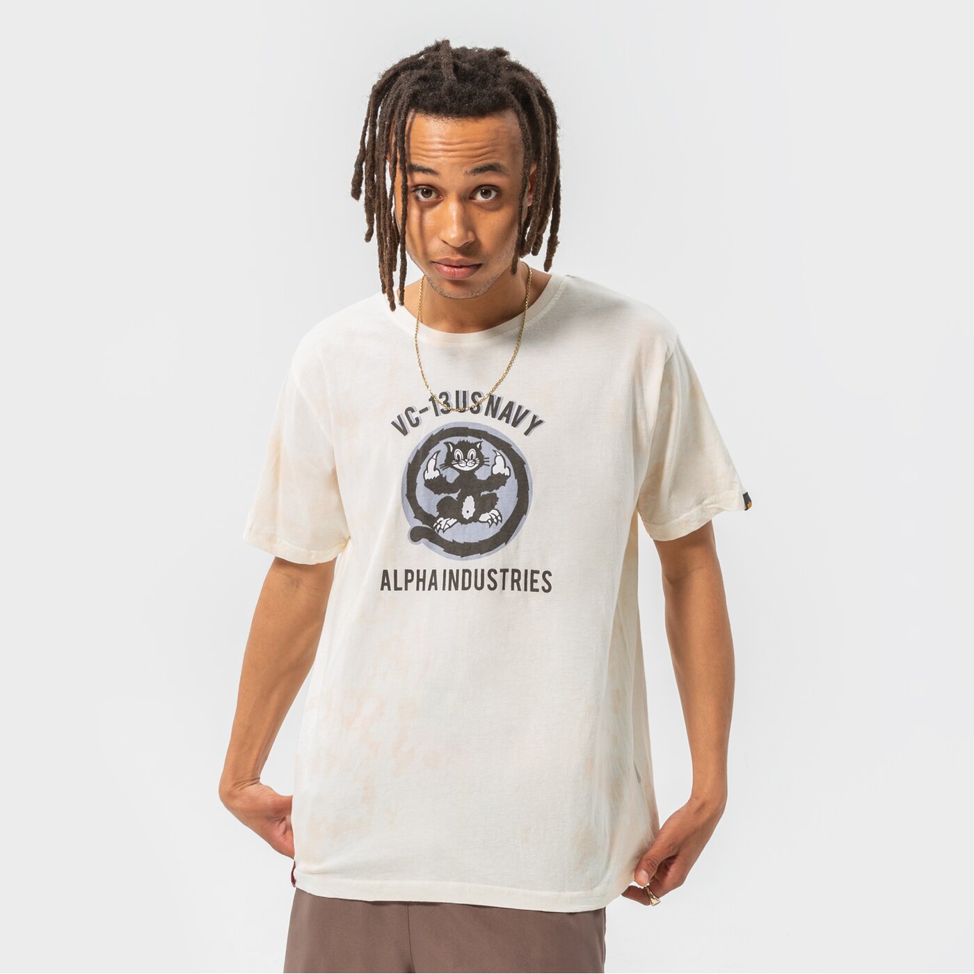 Мъжка тениска ALPHA INDUSTRIES ТЕНИСКА USN CAT T 106517300 цвят бял