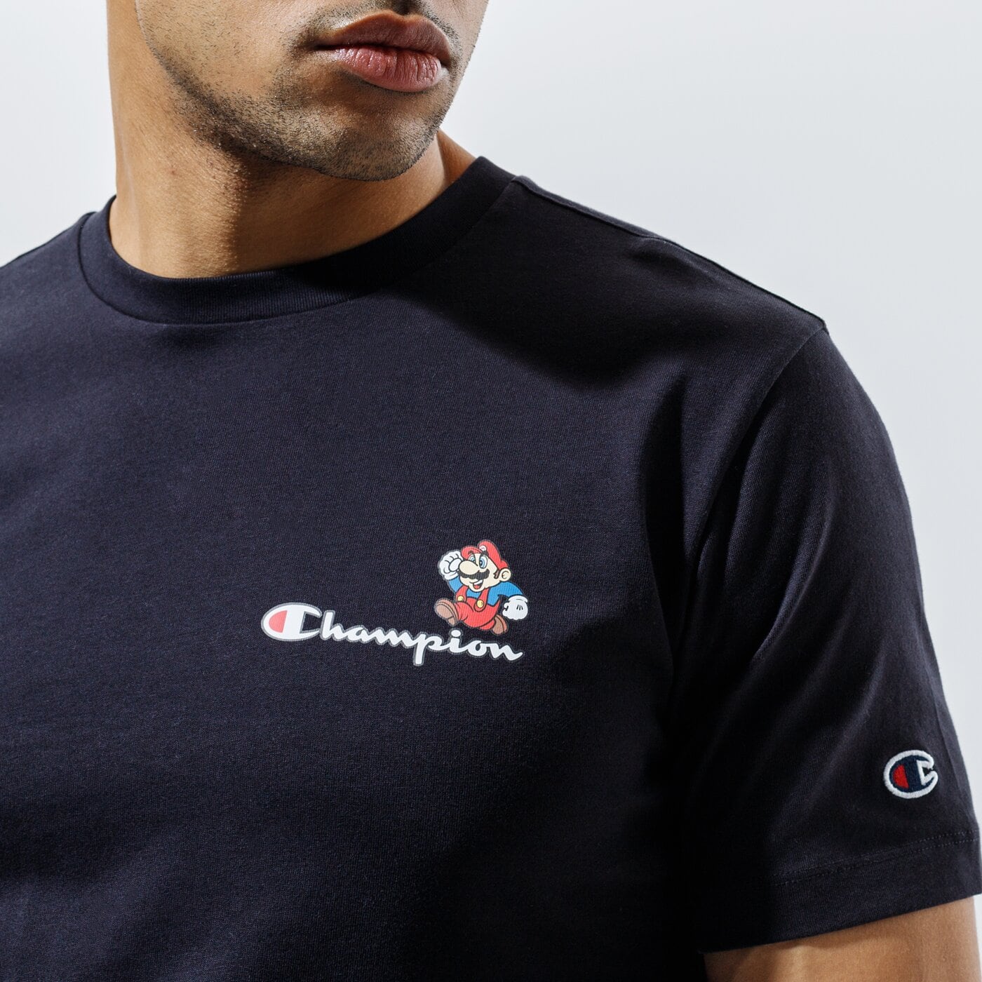 Мъжка тениска CHAMPION ТЕНИСКА CREWNECK ТЕНИСКА 216871kk001 цвят черен