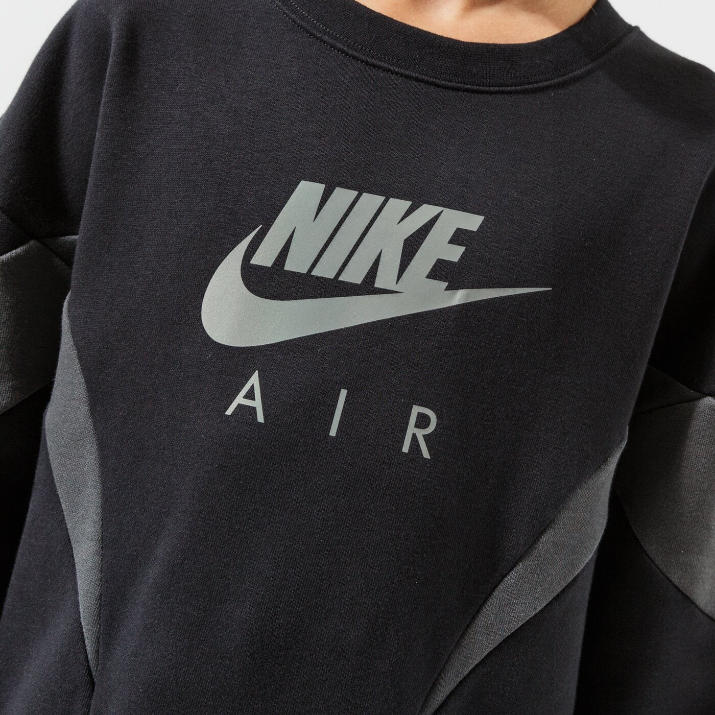 Детски суичър NIKE GIRLS' AIR BOYFRIEND CREW SWEATSHIRT JUNIOR GIRL dd7135-010 цвят черен