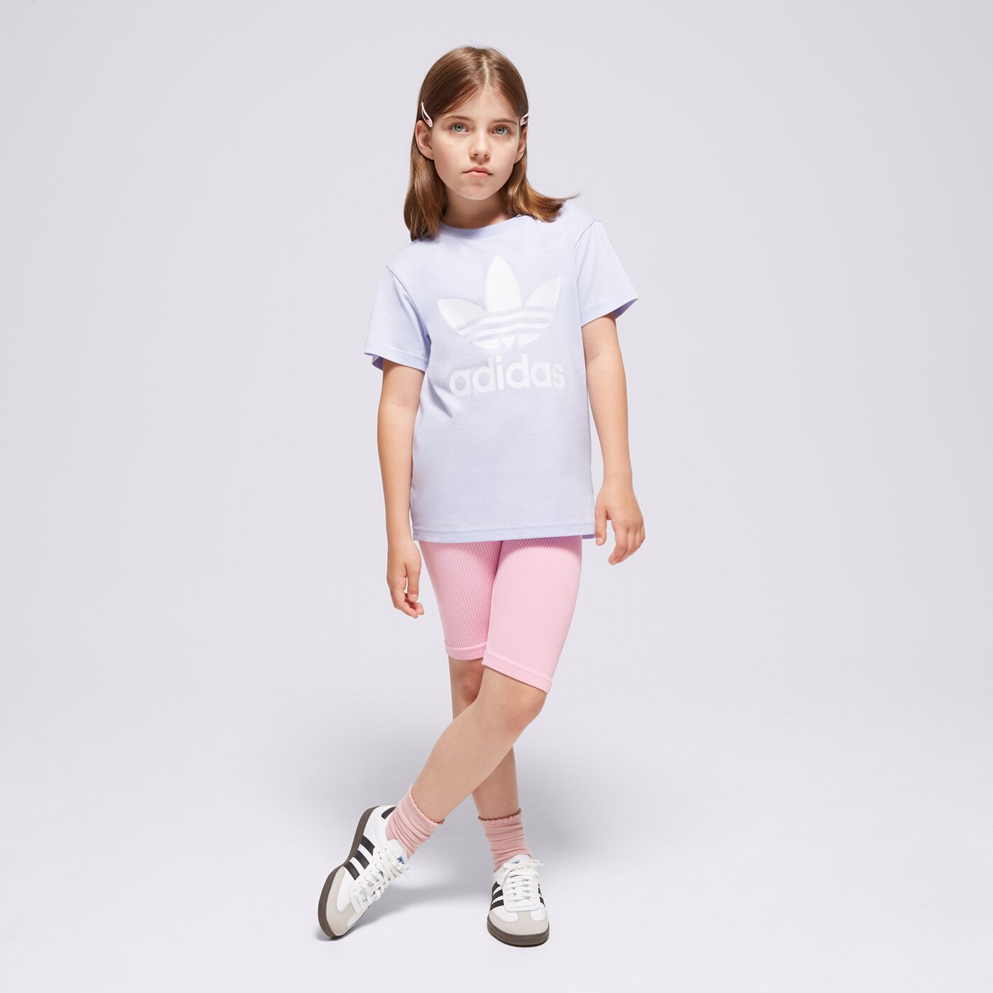 Детска тениска ADIDAS ТЕНИСКА TREFOIL TEE GIRL in8447 цвят виолетов