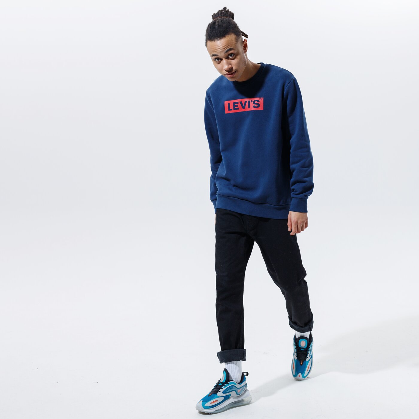 Мъжки суичър LEVI'S СУИТЧЪР T3 GRAPHIC CREW 38796-0029 цвят тъмносин