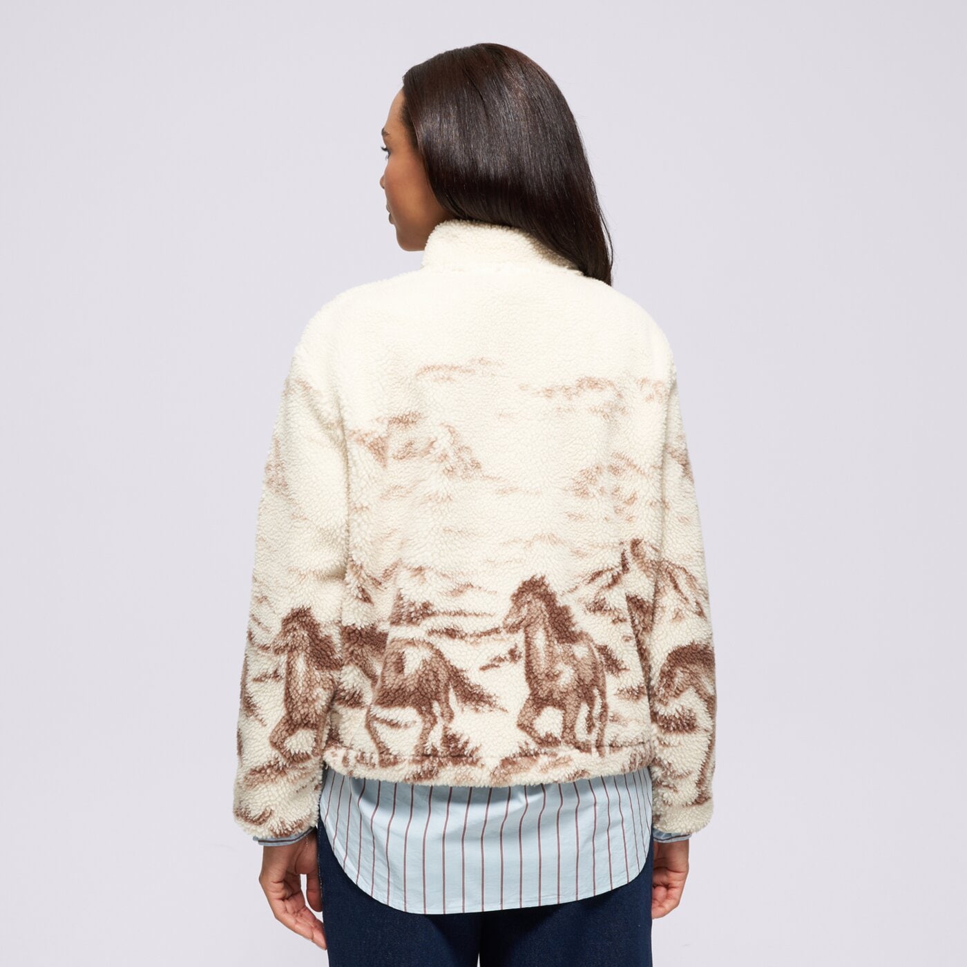 Дамски суичър LEVI'S ПОЛАР KASEY SHERPA PULLOVER OW NEUTRALS 003za-0000 цвят кафяв