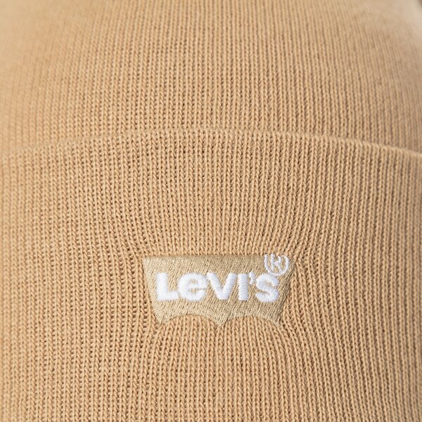 Дамска зимна шапка LEVI'S ШАПКА SLOUCHY BEANIE - TONAL BATWING d5459-0009 цвят бежов