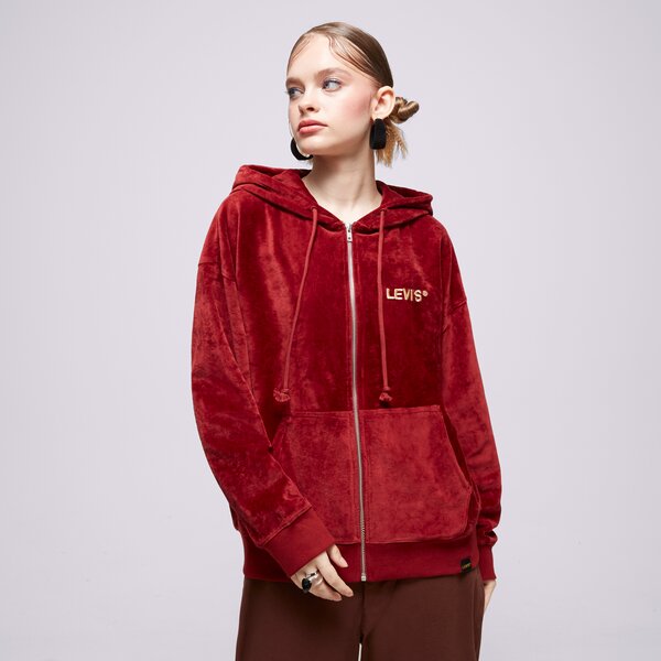 Дамски суичър LEVI'S СУИТЧЪР С КАЧУЛКА GRAPHIC LIAM HOODIE REDS a50050006 цвят бордо