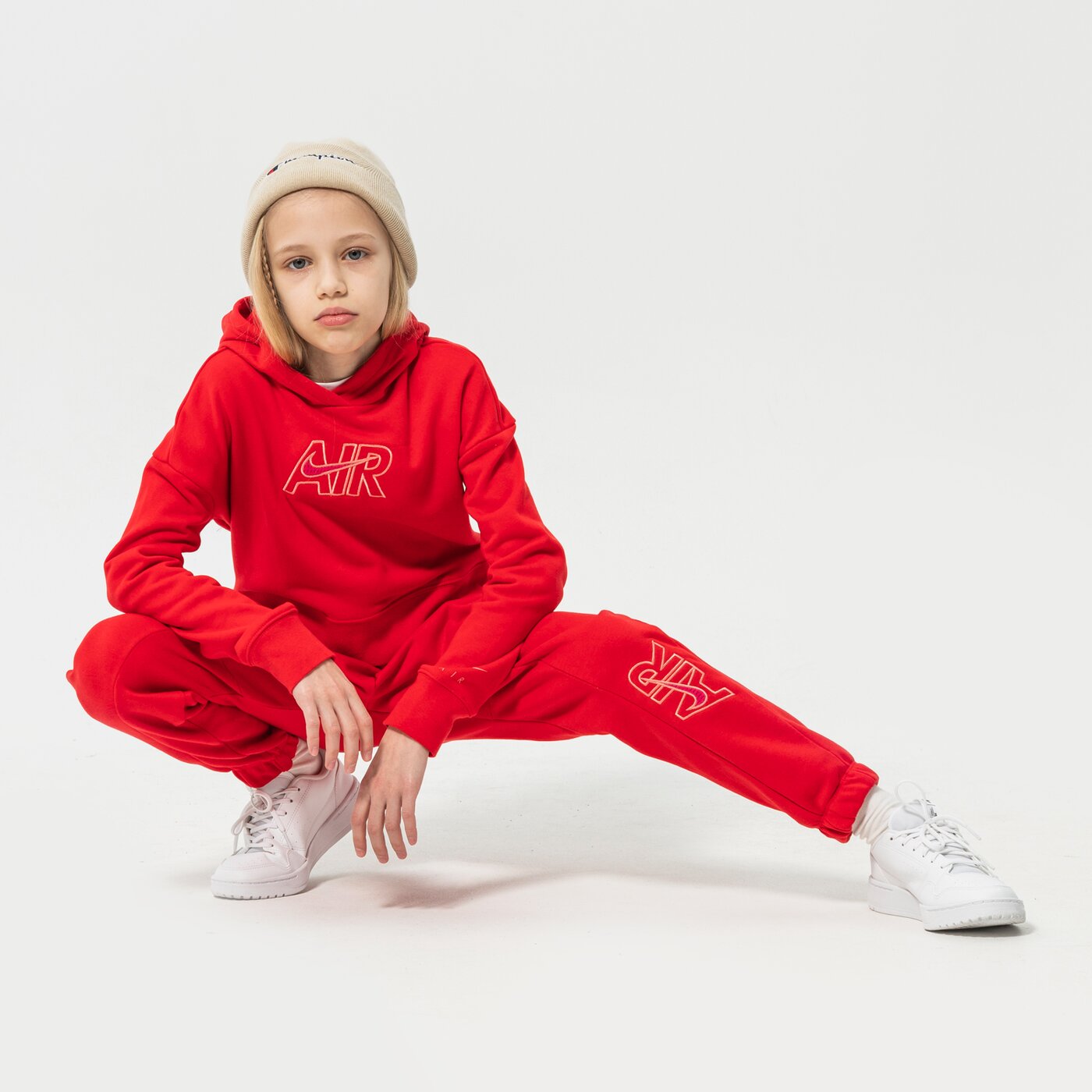 Детски суичър NIKE СУИТЧЪР С КАЧУЛКА G NSW AIR FT CROP GIRL dm8372-657 цвят червен
