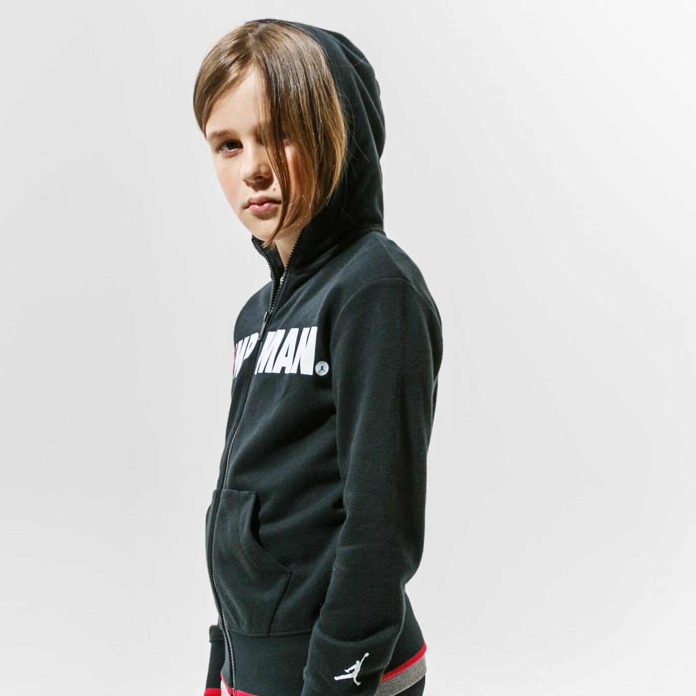 Детски суичър JORDAN СУИТЧЪР СЪС ЗАКОПЧАВАНЕ   С КАЧУЛКА JDB JUMPMAN BOY 95a293-023 цвят черен