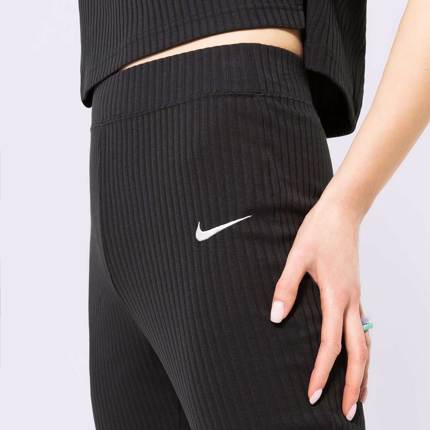 Дамски панталони NIKE ПАНТАЛОНИ W NSW RIB JRSY PANT dv7868-010 цвят черен