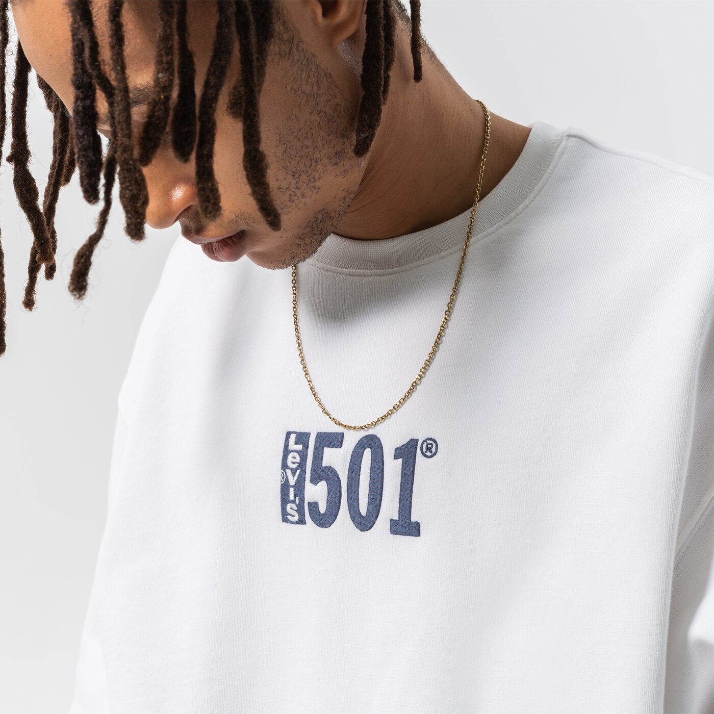 Мъжки суичър LEVI'S СУИТЧЪР RELAXD GRAPHIC CREW 38712-0056 цвят бял