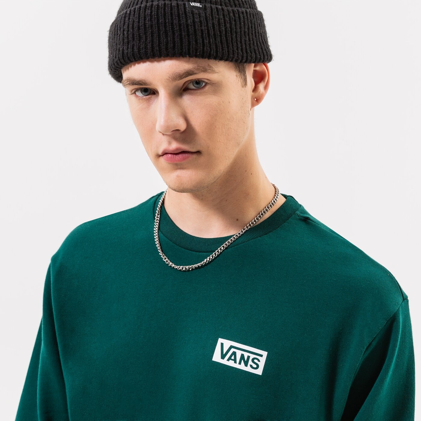 Мъжки суичър VANS СУИТЧЪР FOUNDATION MINI LOGO CREW vn0007fpbks цвят зелен