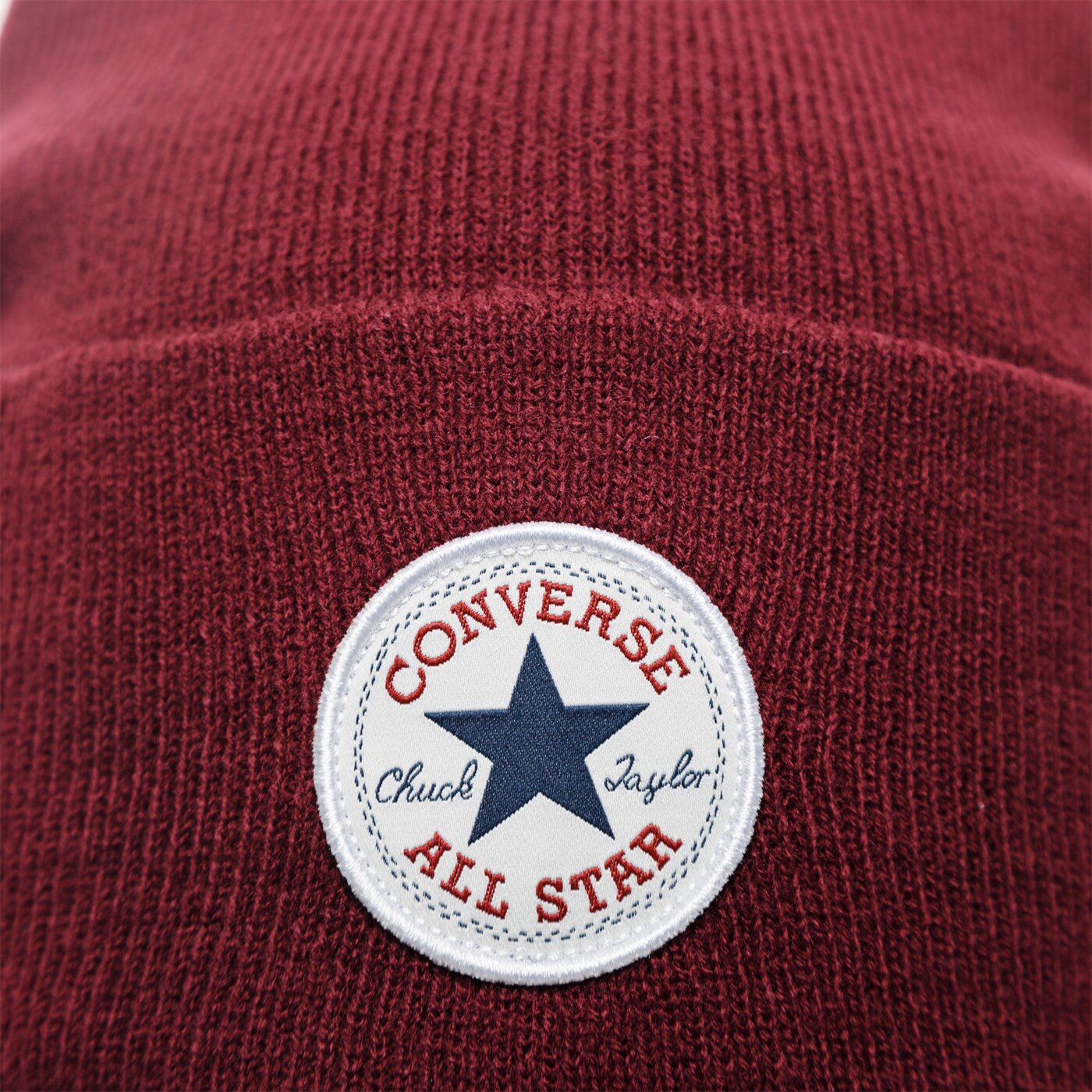 Дамска зимна шапка CONVERSE ЗИМНА ШАПКА TALL CHUCK PATCH BEANIE 10019012-a04 цвят бордо