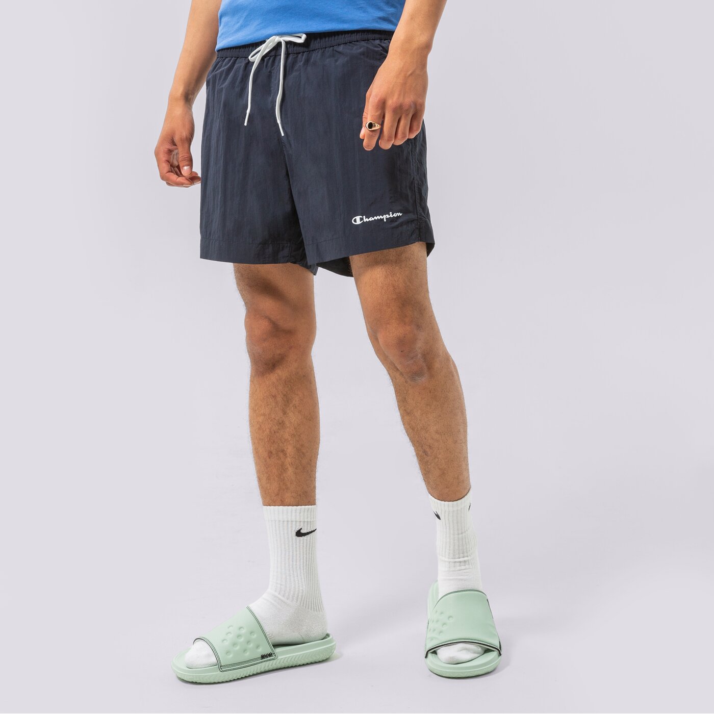 Мъжки къси панталони CHAMPION ШОРТИ BEACHSHORT 216069bs517 цвят тъмносин