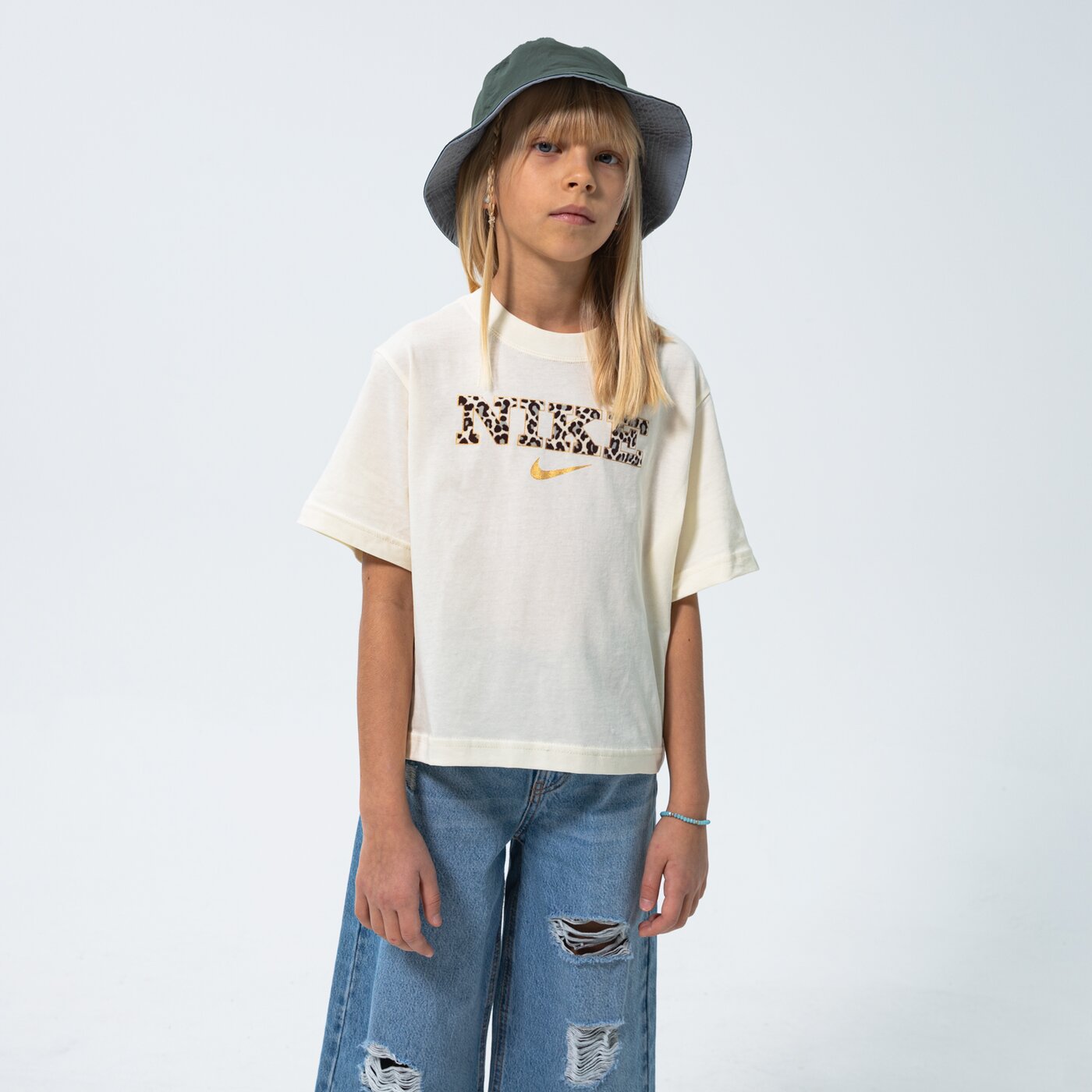 Детска тениска NIKE ТЕНИСКА G NSW TEE BOXY GIRL dm3489-113 цвят бял