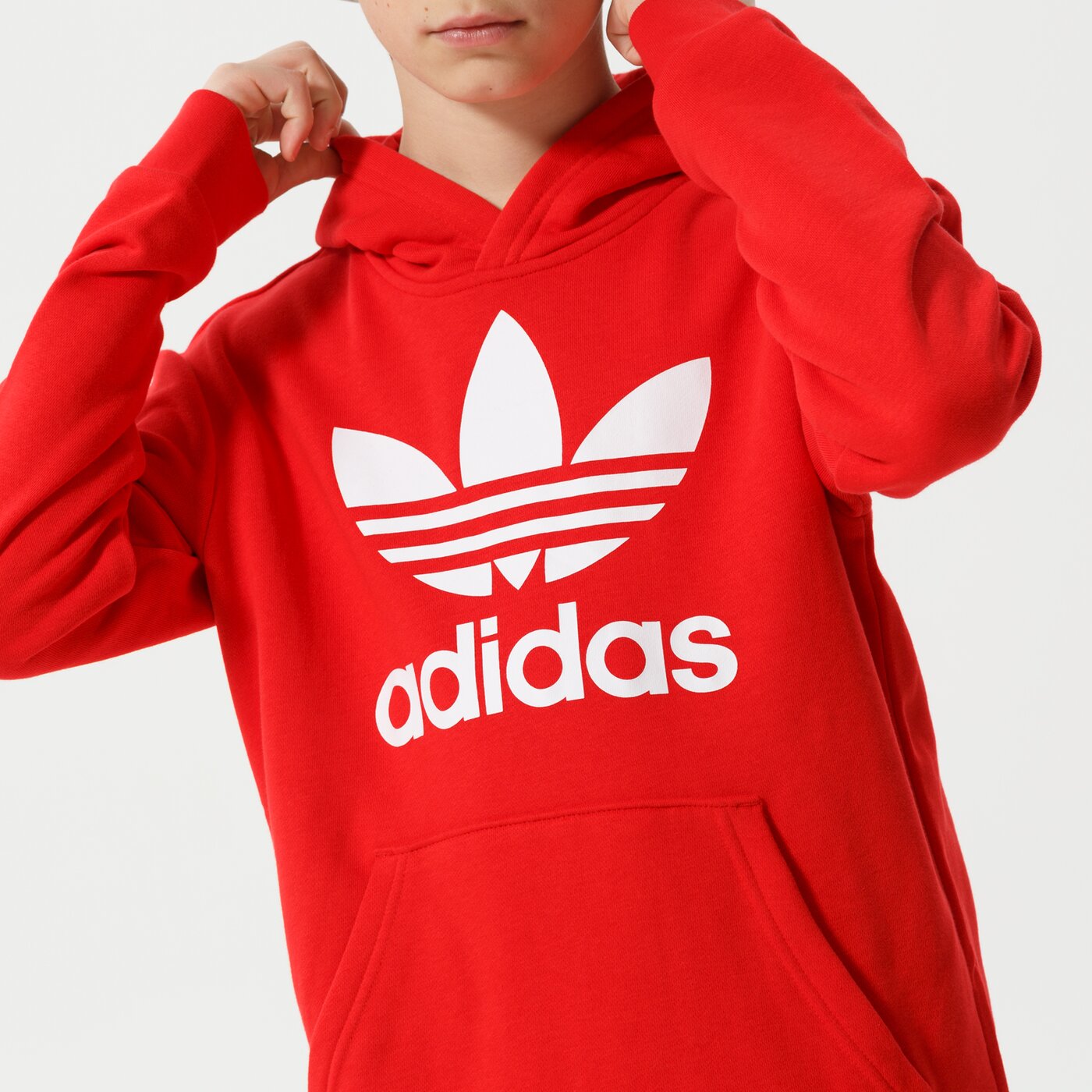 Детски суичър ADIDAS СУИТЧЪР С КАЧУЛКА TREFOIL HOODIE BOY hd2020 цвят червен
