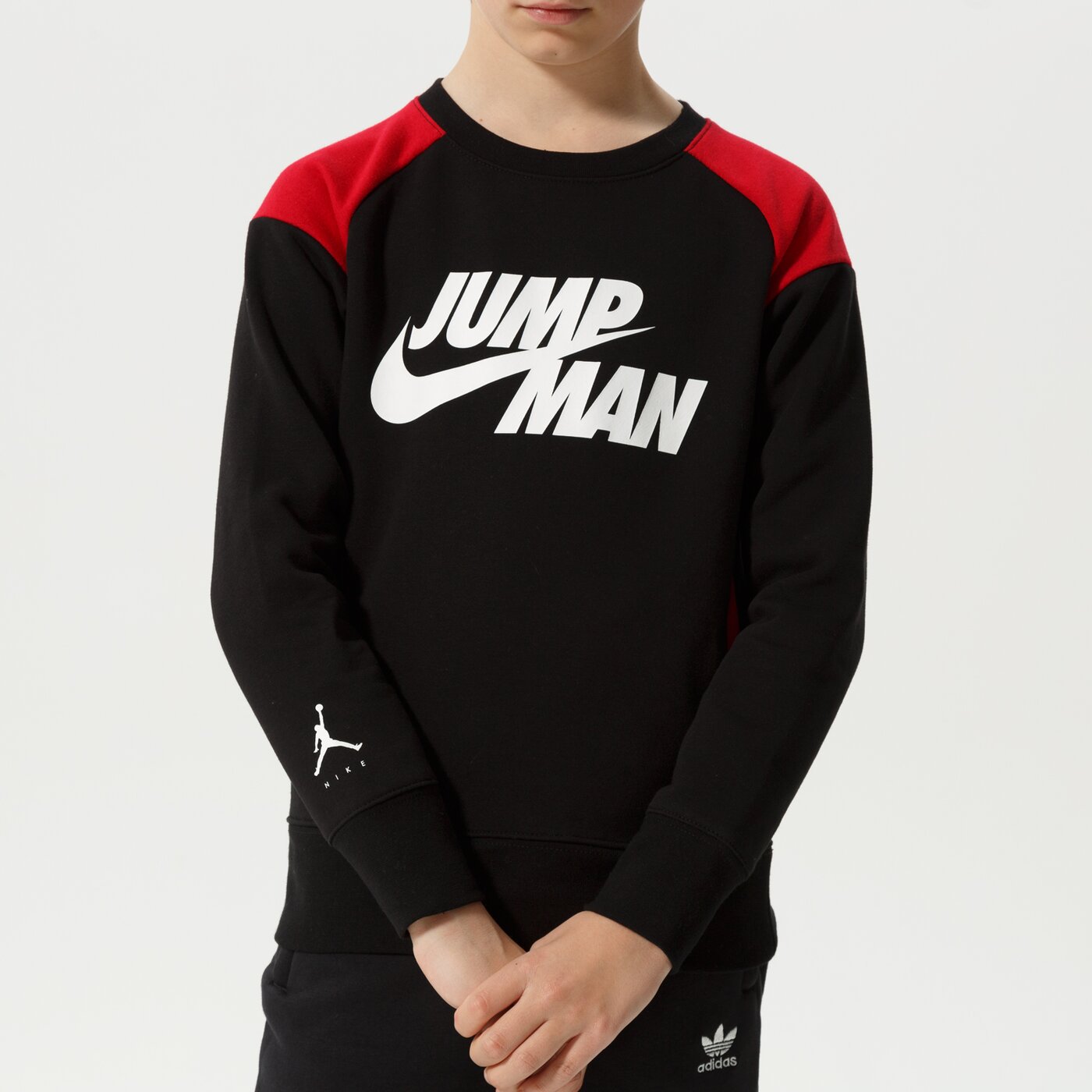 Детски суичър JORDAN СУИТЧЪР JUMPMAN X NIKE FLC CREW BOY 95b133-023 цвят черен
