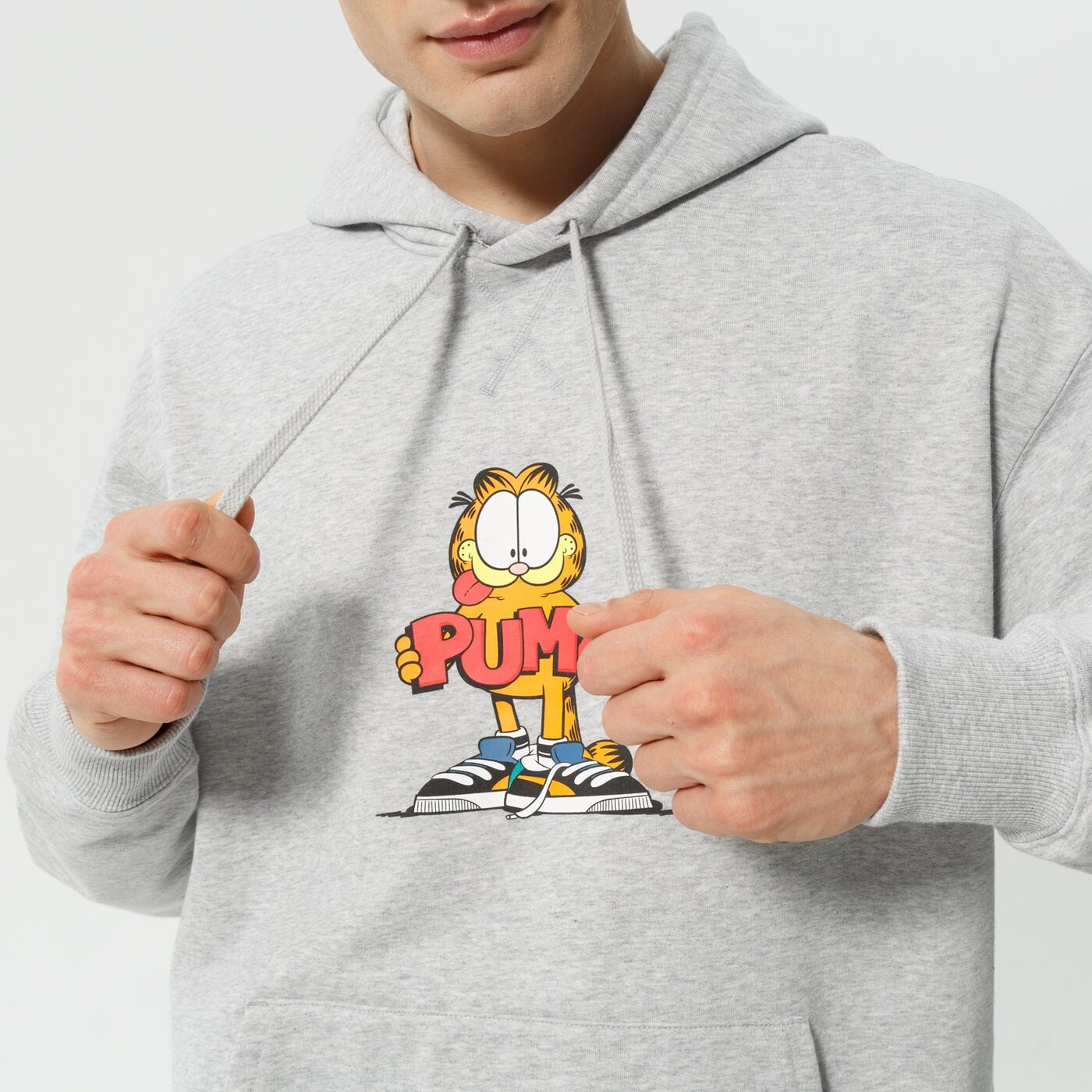 Мъжки суичър PUMA СУИТЧЪР С КАЧУЛКА PUMA X GARFIELD HOODIE 534435 04 цвят сив