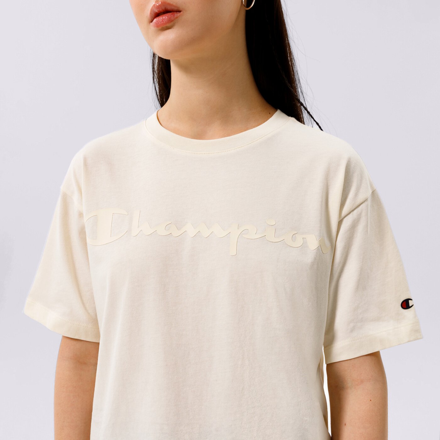 Дамска тениска CHAMPION ТЕНИСКА CREWNECK ТЕНИСКА 114458ww005 цвят бежов