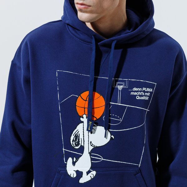 Мъжки суичър PUMA СУИТЧЪР С КАЧУЛКА PUMA X PEANUTS HOODIE 53061406 цвят тъмносин