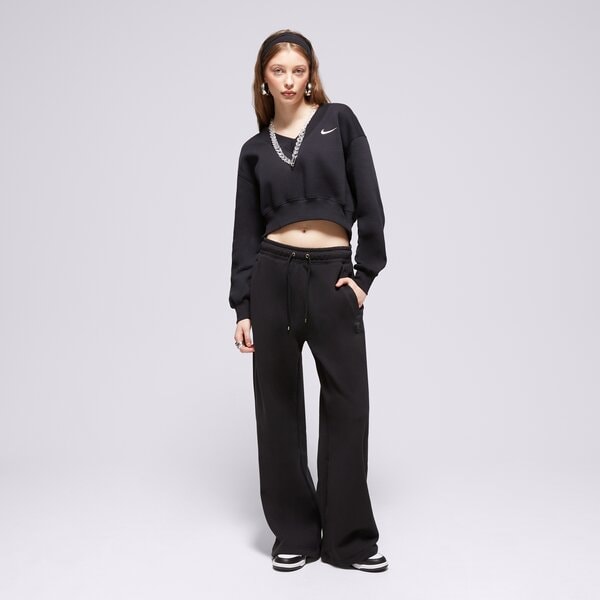 Дамски суичър NIKE СУИТЧЪР W NSW PHNX FLC CROP VNECK fn3651-010 цвят черен