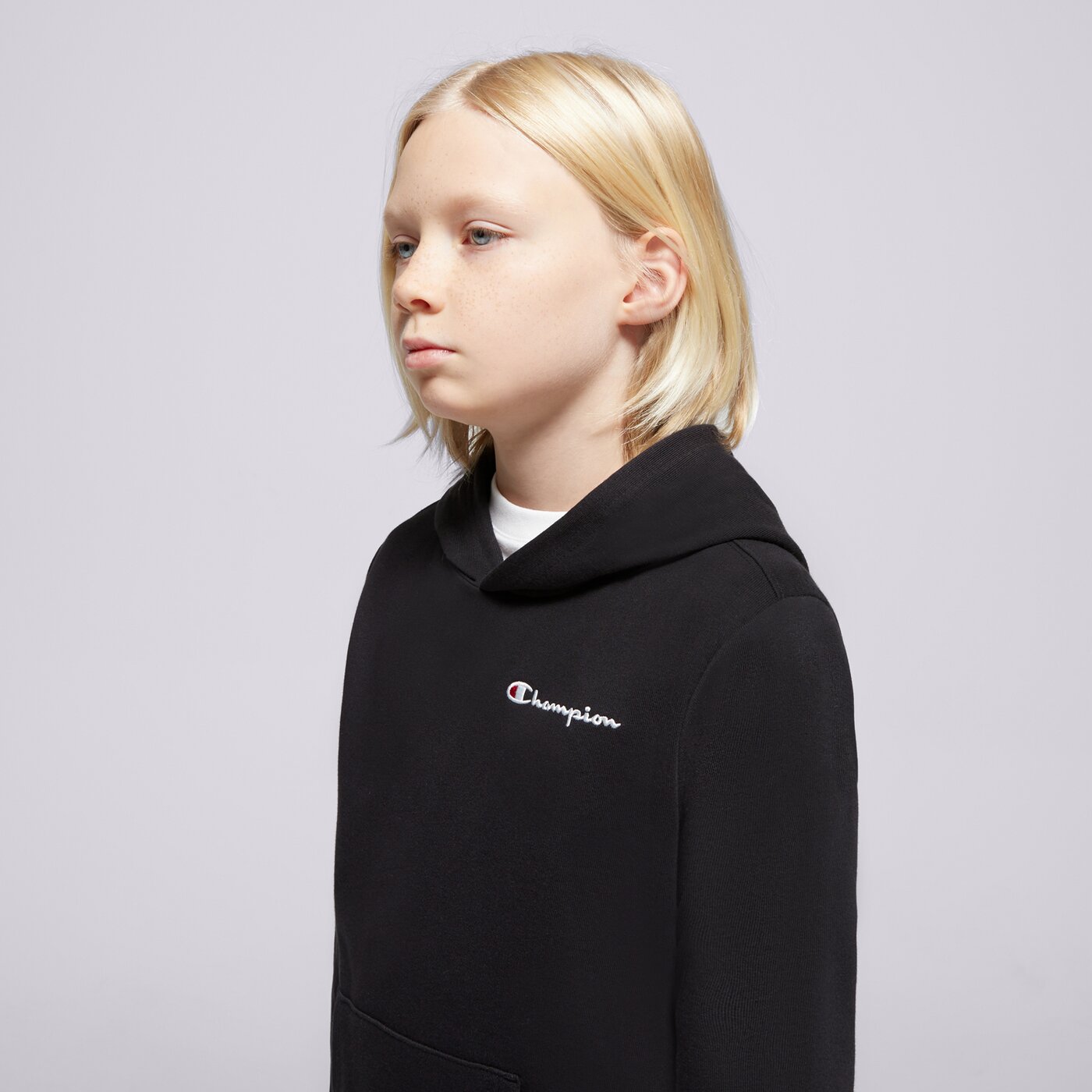 Детски суичър CHAMPION СУИТЧЪР С КАЧУЛКА HOODED SWEATSHIRT B 306756kk001 цвят черен