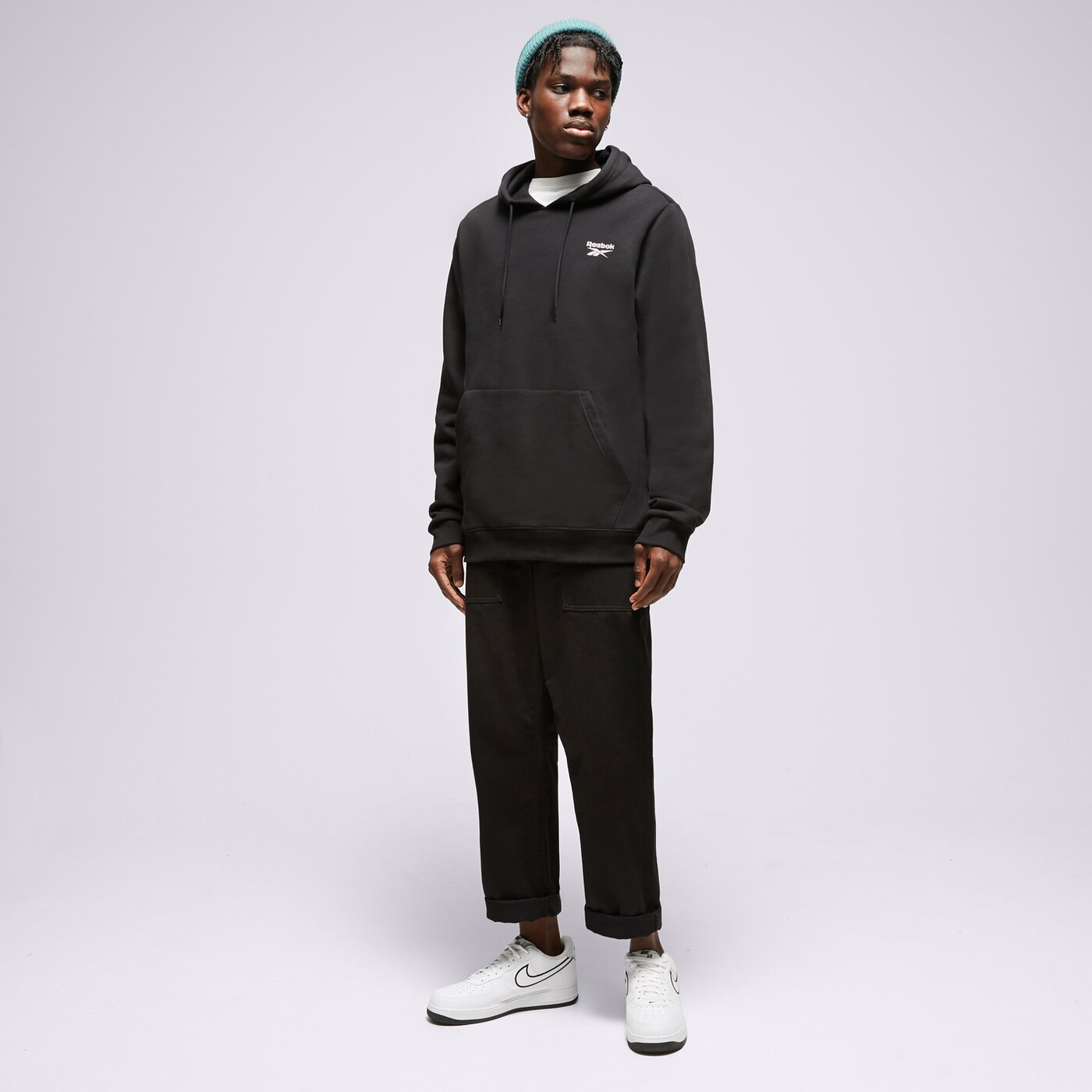 Мъжки суичър REEBOK СУИТЧЪР С КАЧУЛКА RI LEFT CHEST LOGO HOOD 100068238 цвят черен