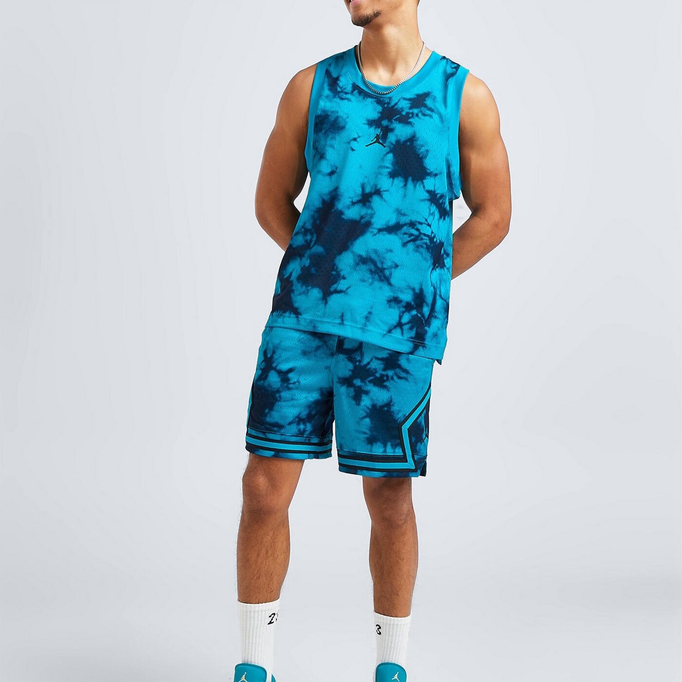 Мъжка тениска JORDAN ПОТНИК JDAN TIE DYE JERSEY BLUE TEE dz0565-446 цвят черен