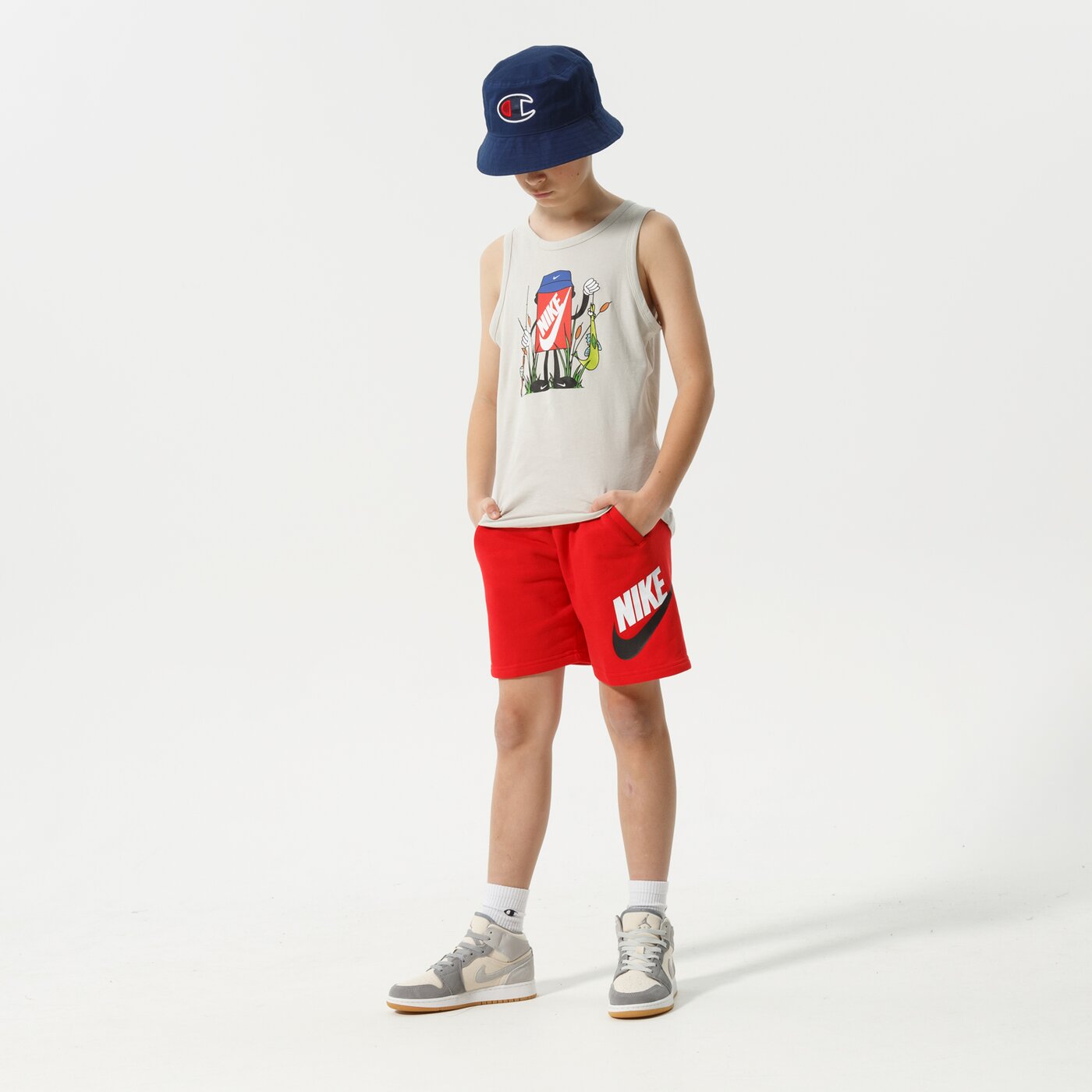 Детска тениска NIKE ТЕНИСКА B NSW ПОТНИК BOXY BOY dq3848-072 цвят сив