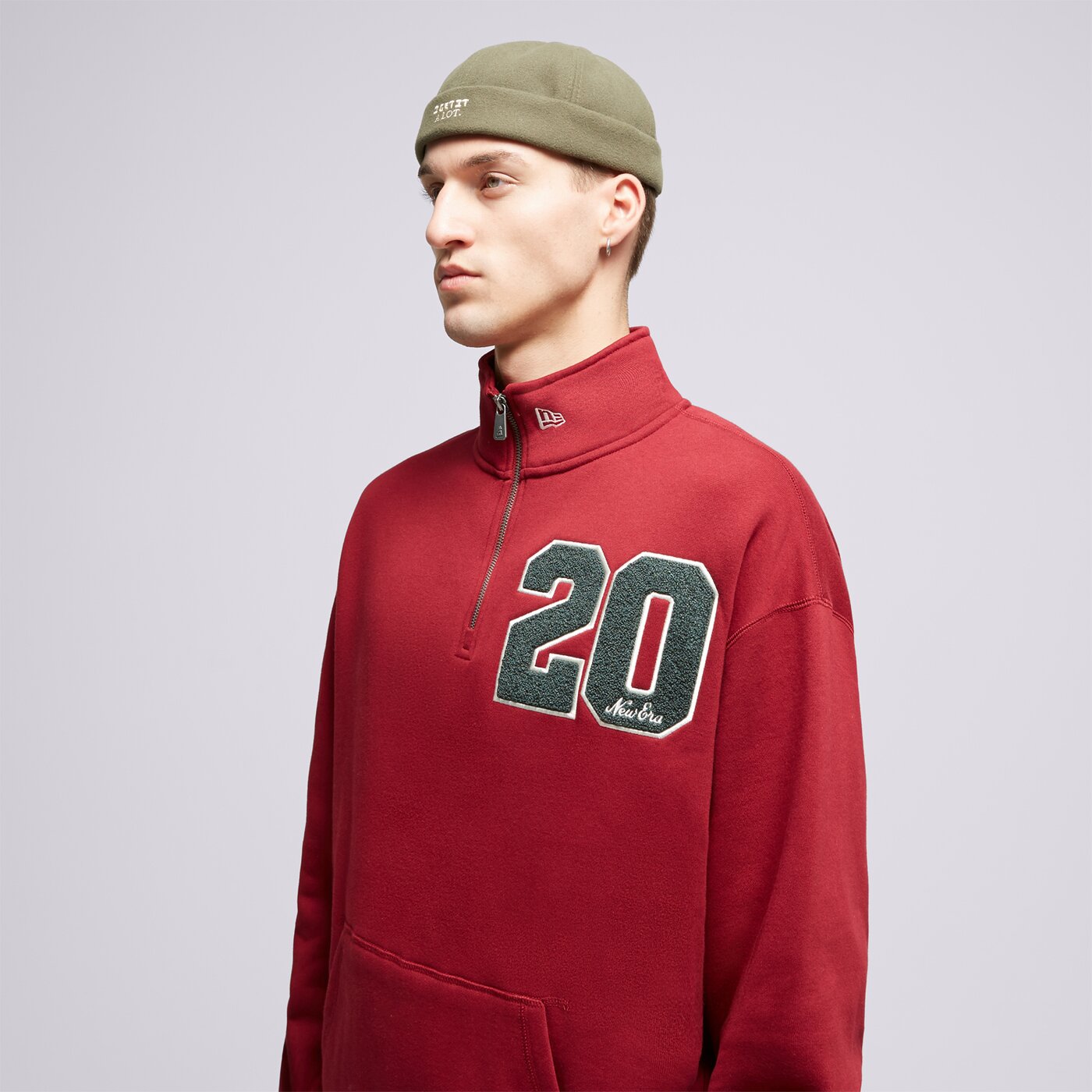 Мъжки суичър NEW ERA СУИТЧЪР С ЦИП NE QUARTER ZIP NONE  60416404 цвят бордо