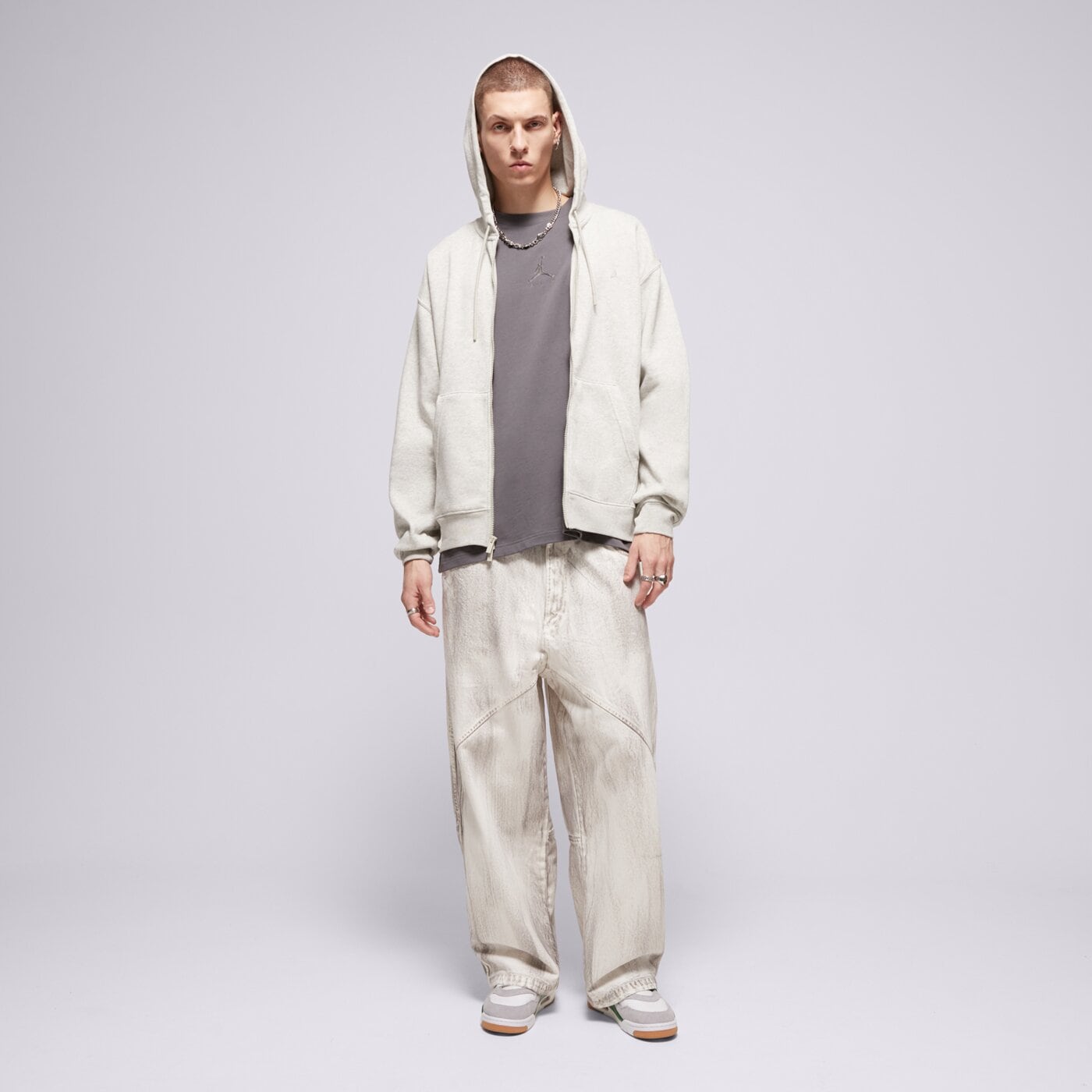 Мъжки суичър JORDAN СУИТЧЪР СЪС ЗАКОПЧАВАНЕ   JORDAN BROOKLYN FLEECE fv7289-050 цвят сив