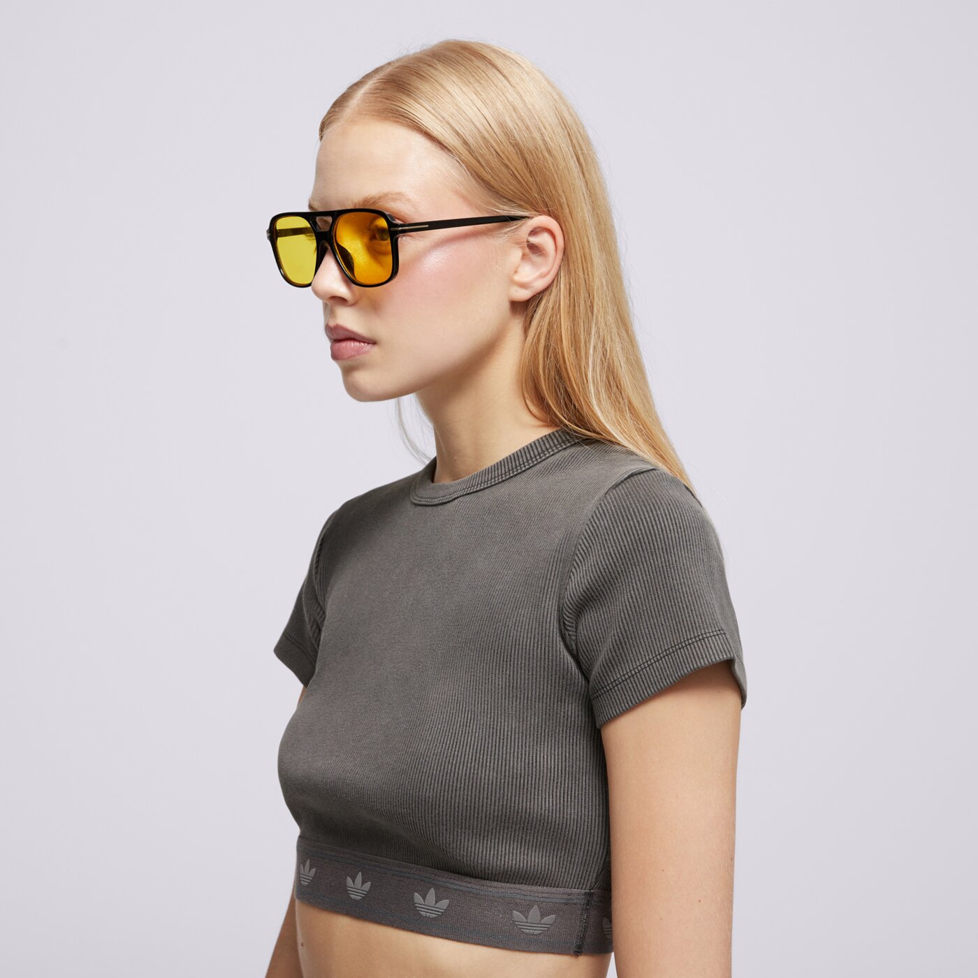 Дамска тениска ADIDAS ТЕНИСКА RIB SS ТОП jd0041 цвят сив