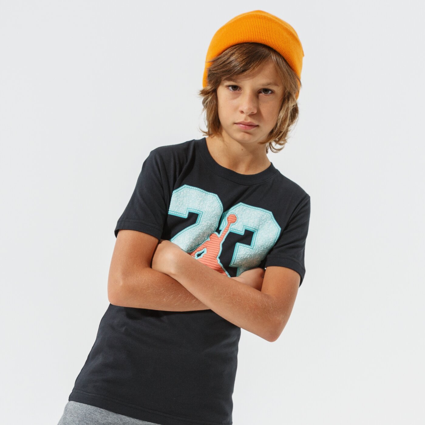 Детска тениска JORDAN ТЕНИСКА 23 GAME TIME BOY 95a639-023 цвят черен