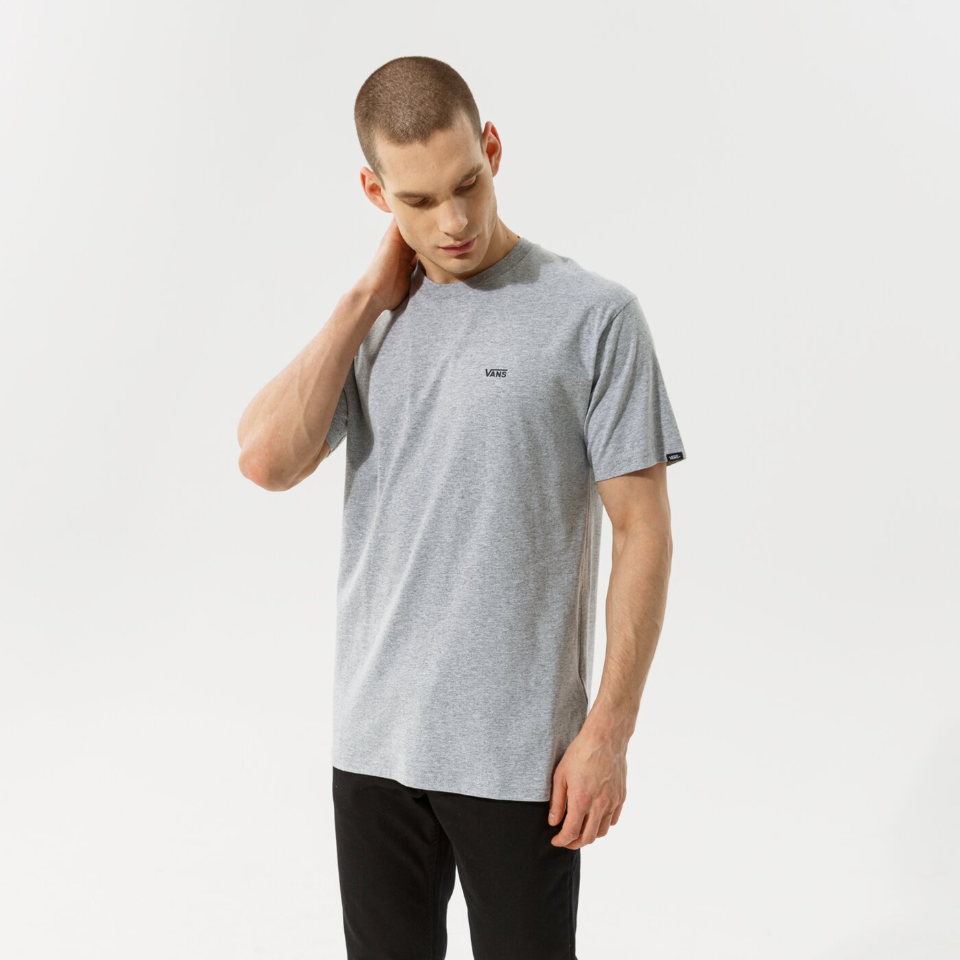 Мъжка тениска VANS ТЕНИСКА MN LEFT CHEST LOGO TEE GREY vn0a3czeatj1 цвят сив