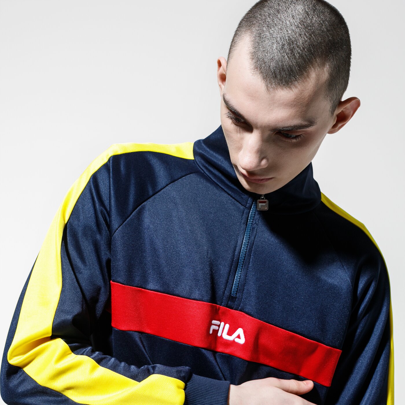 Мъжки суичър FILA СУИТЧЪР BAYOU HALF ZIP SWEATER 687483a465 цвят тъмносин