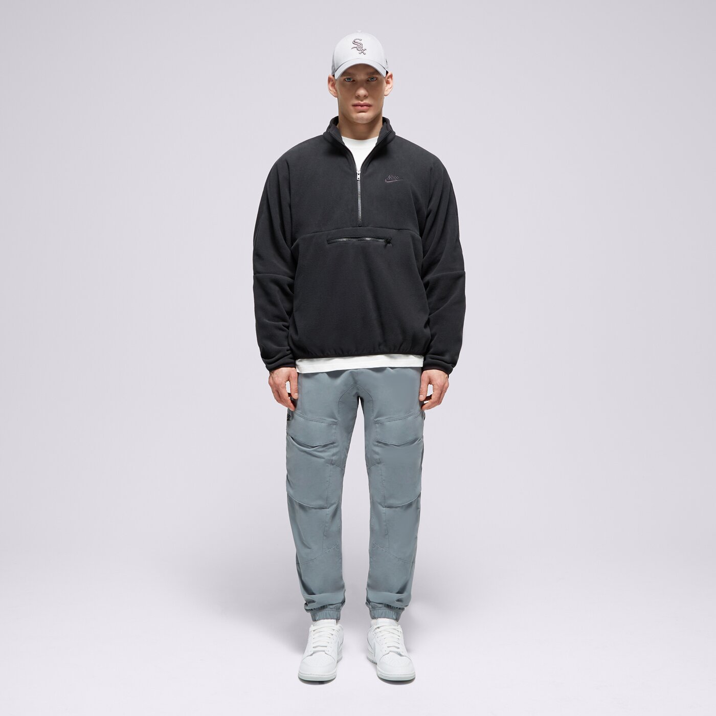 Мъжки суичър NIKE СУИТЧЪР M NK CLUB+ PLR LS HZ ТОП dx0525-010 цвят черен