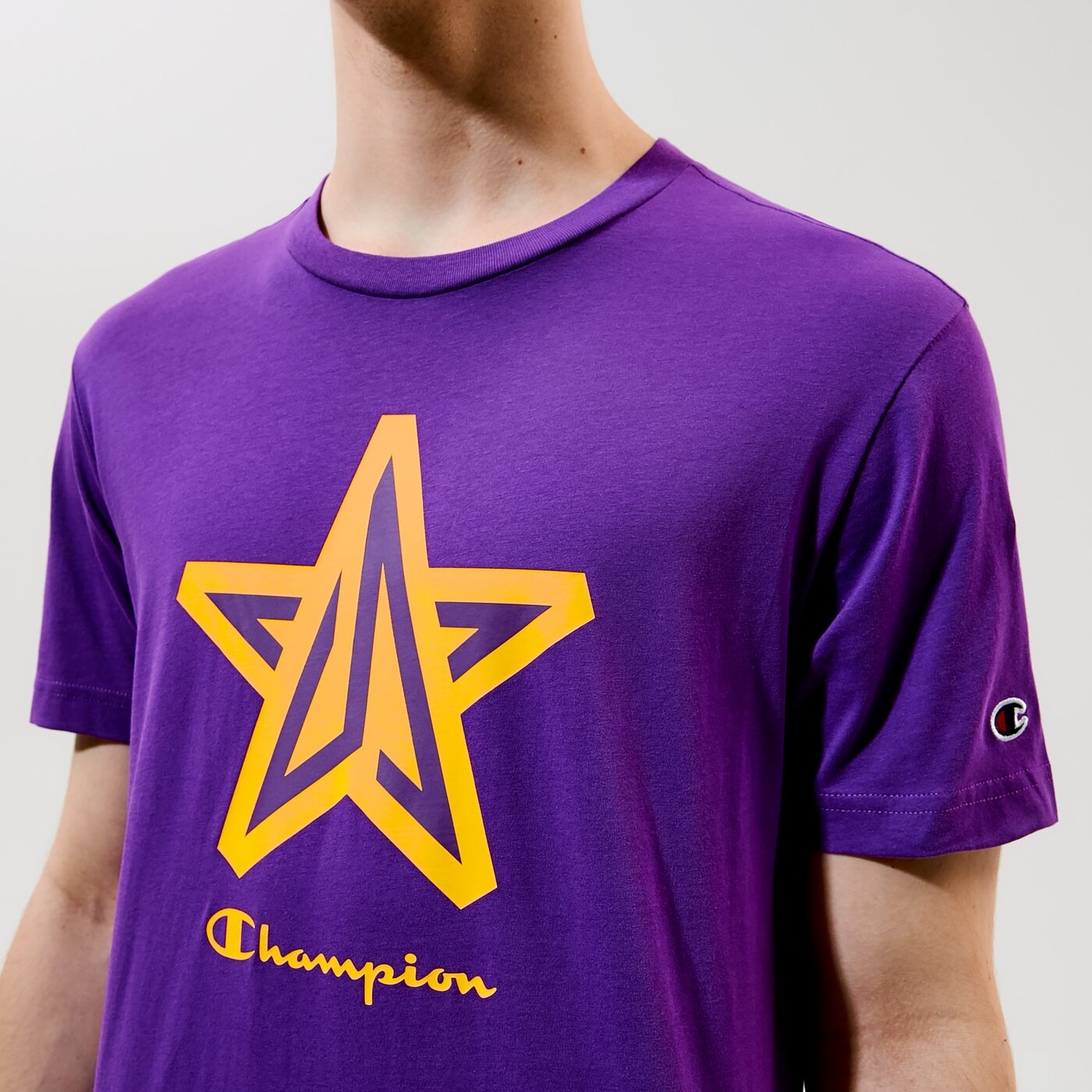 Мъжка тениска CHAMPION ТЕНИСКА CREWNECK ТЕНИСКА 215004vs009 цвят виолетов