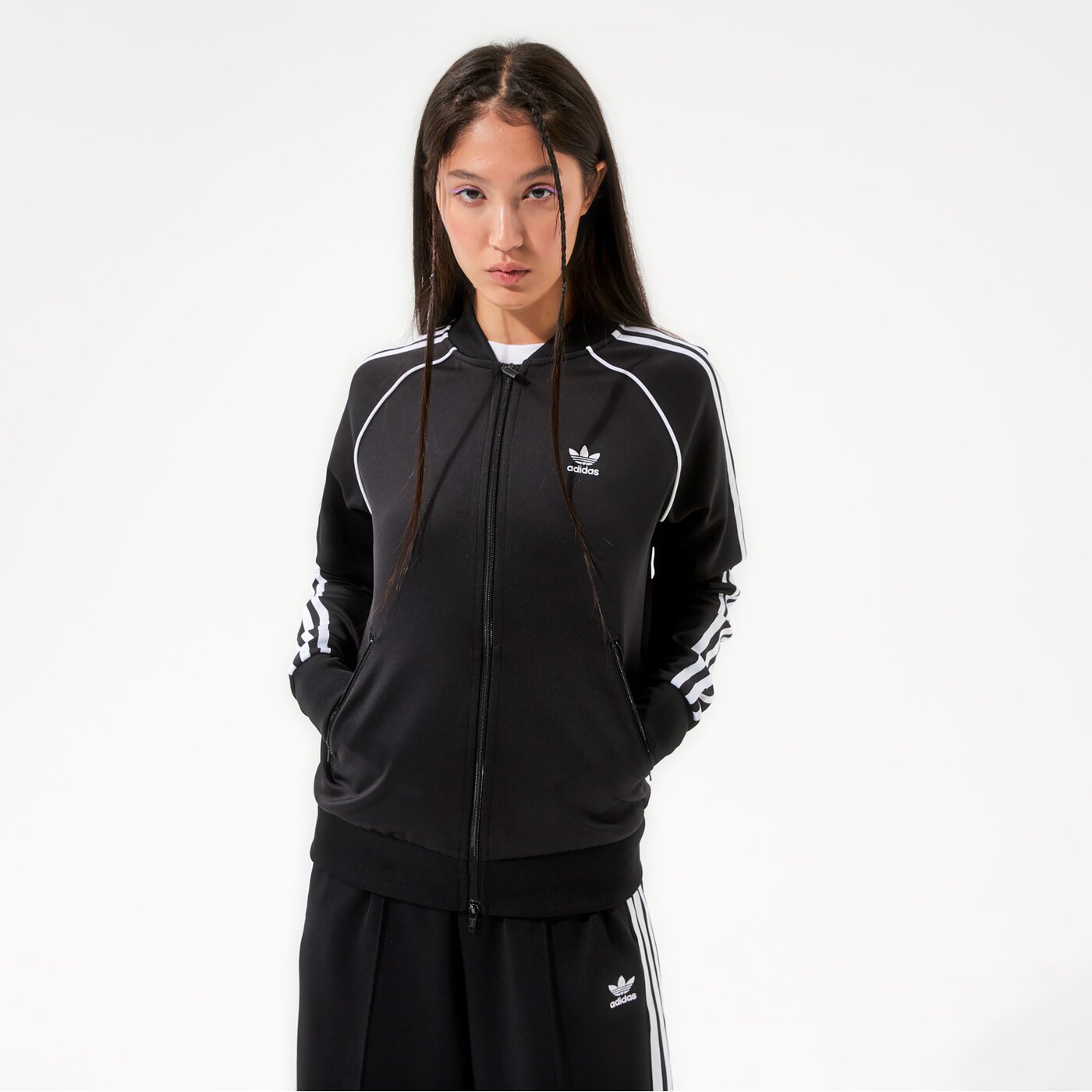 Дамски суичър ADIDAS СУИТЧЪР С ЦИП SST TRACKТОП PB  #gd2374 цвят черен