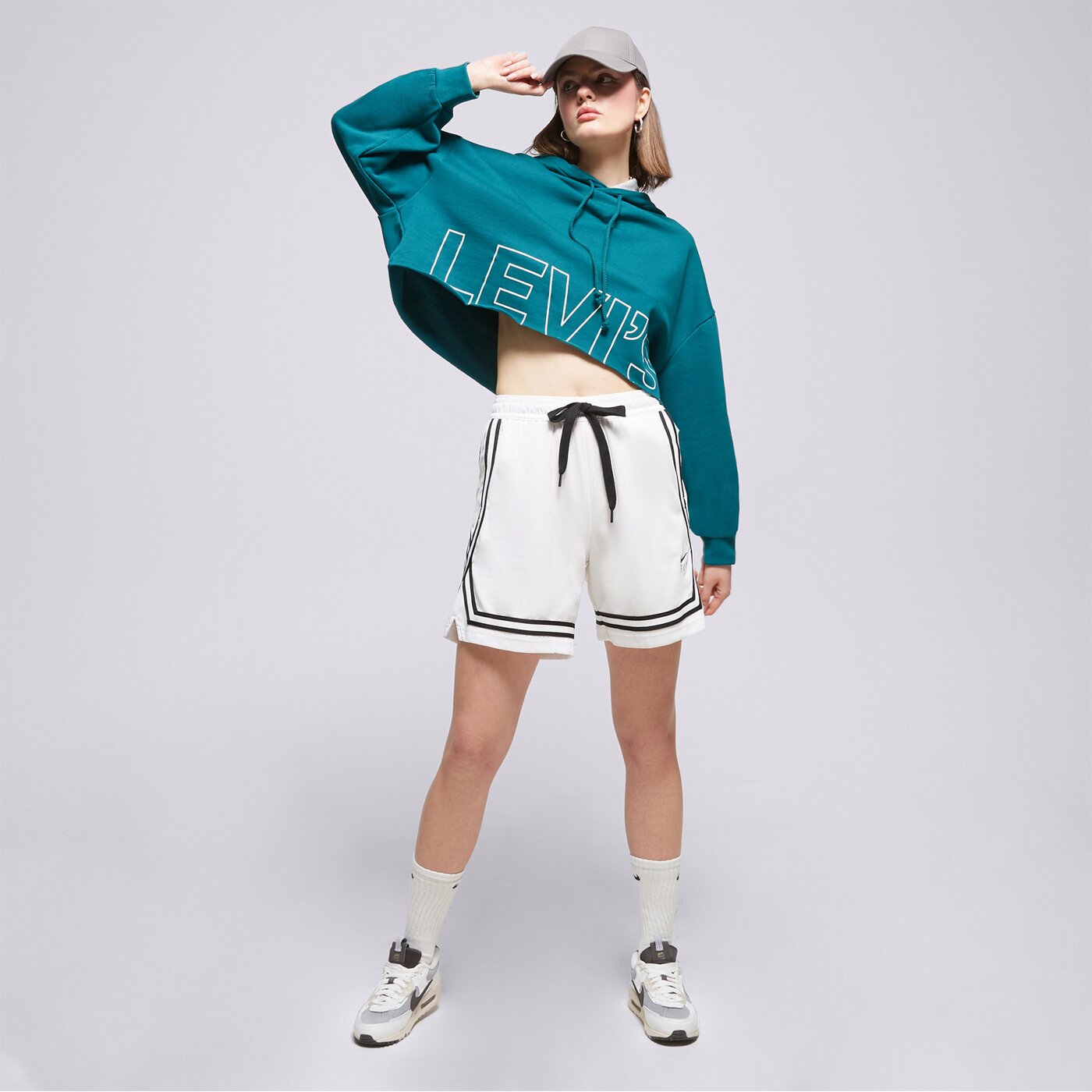 Дамски суичър LEVI'S СУИТЧЪР С КАЧУЛКА GRAPHIC CROP PRISM T3 a08890031 цвят син