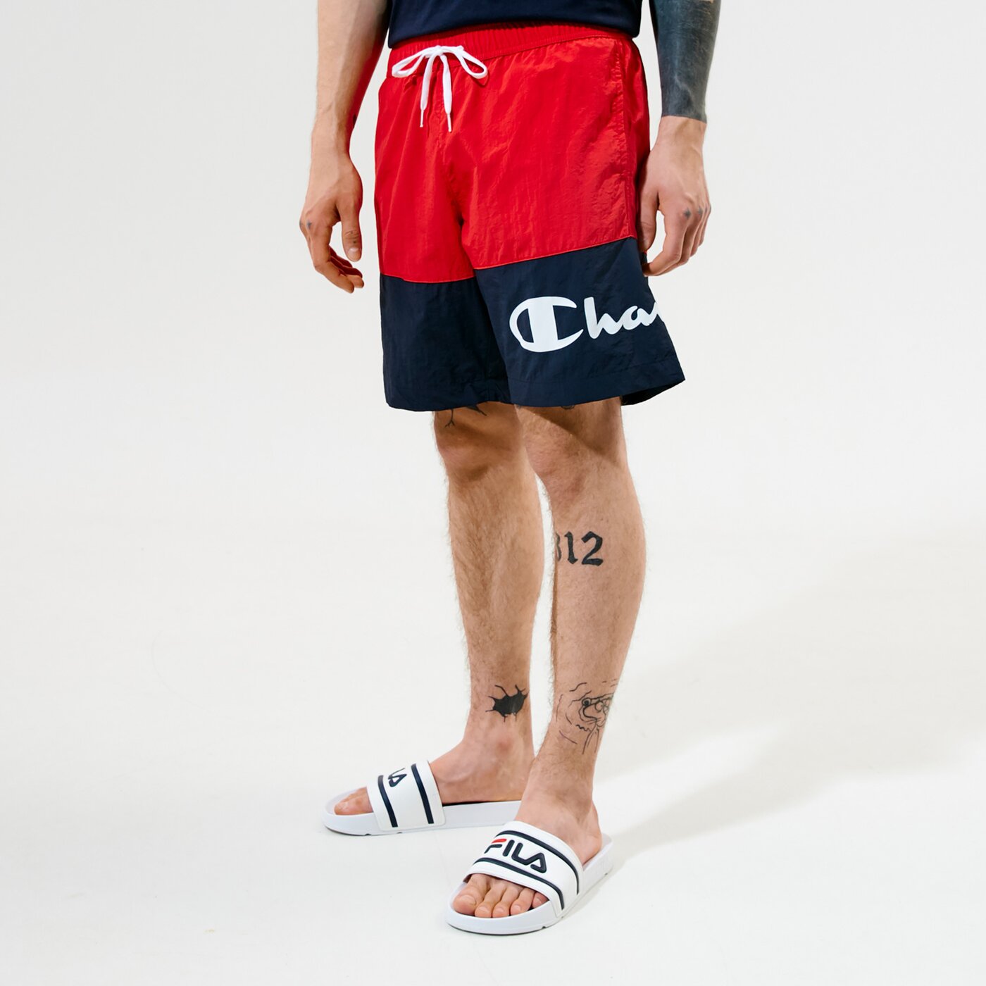 Мъжки къси панталони CHAMPION ШОРТИ BEACHSHORT 216070rs046 цвят червен