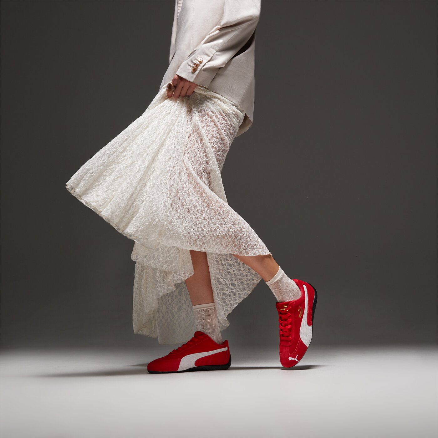 Дамски маратонки PUMA SPEEDCAT OG 39884602 цвят червен