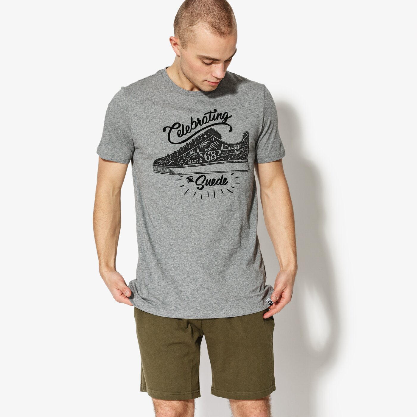 Мъжка тениска PUMA ТЕНИСКА SS SUEDE CELEBRATION TEE 85083603 цвят сив