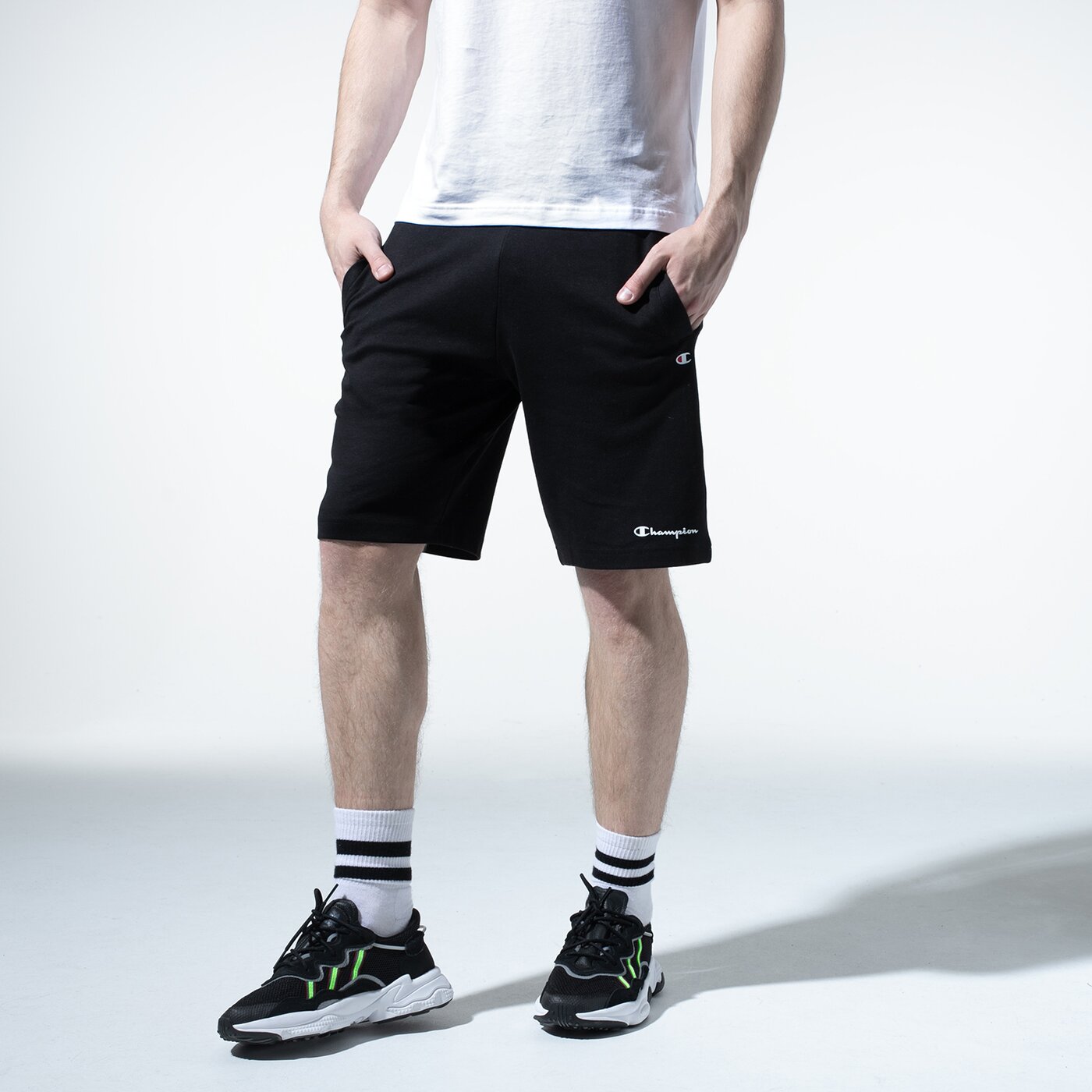 Мъжки къси панталони CHAMPION ШОРТИ BASIC SHORTS 214539kk001 цвят черен