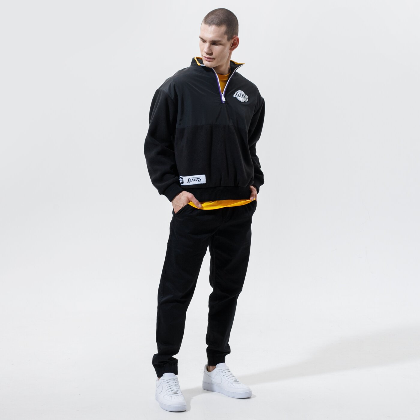 Мъжки суичър NEW ERA ПОЛАР NBA 1/4 ZIP FLEECE LAKERS LOS ANGELES LAKERS B 12553331 цвят черен
