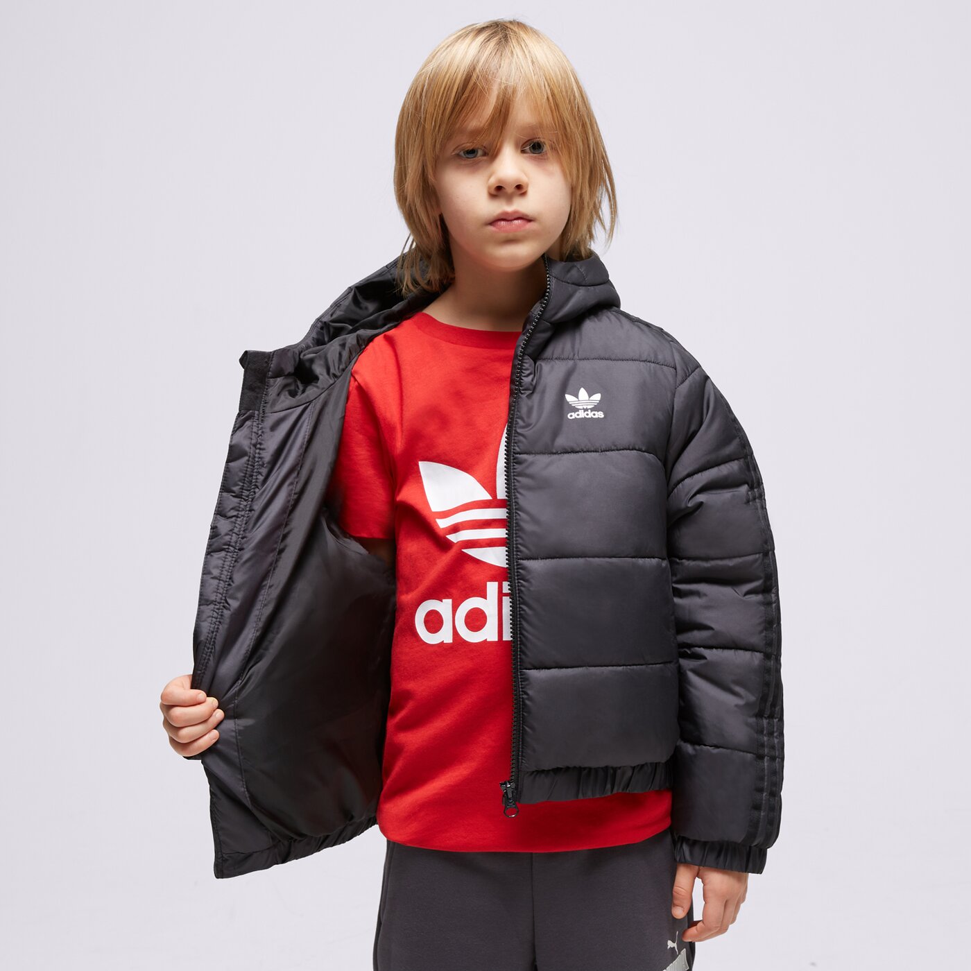 Детска преходно яке ADIDAS GIRLS' CROPPED PADDED JACKET JUNIOR  h43927 цвят черен