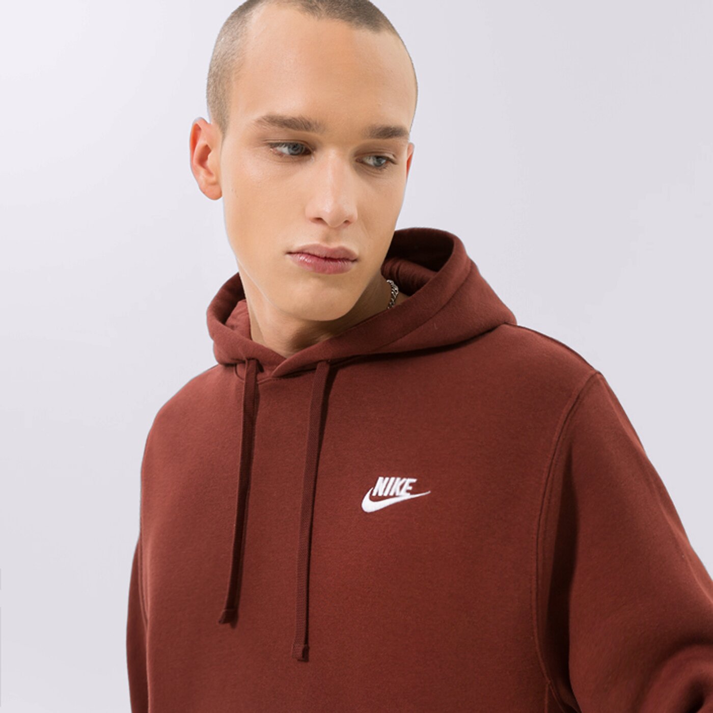 Мъжки суичър NIKE СУИТЧЪР С КАЧУЛКА SPORTSWEAR CLUB FLEECE bv2654-217 цвят кафяв