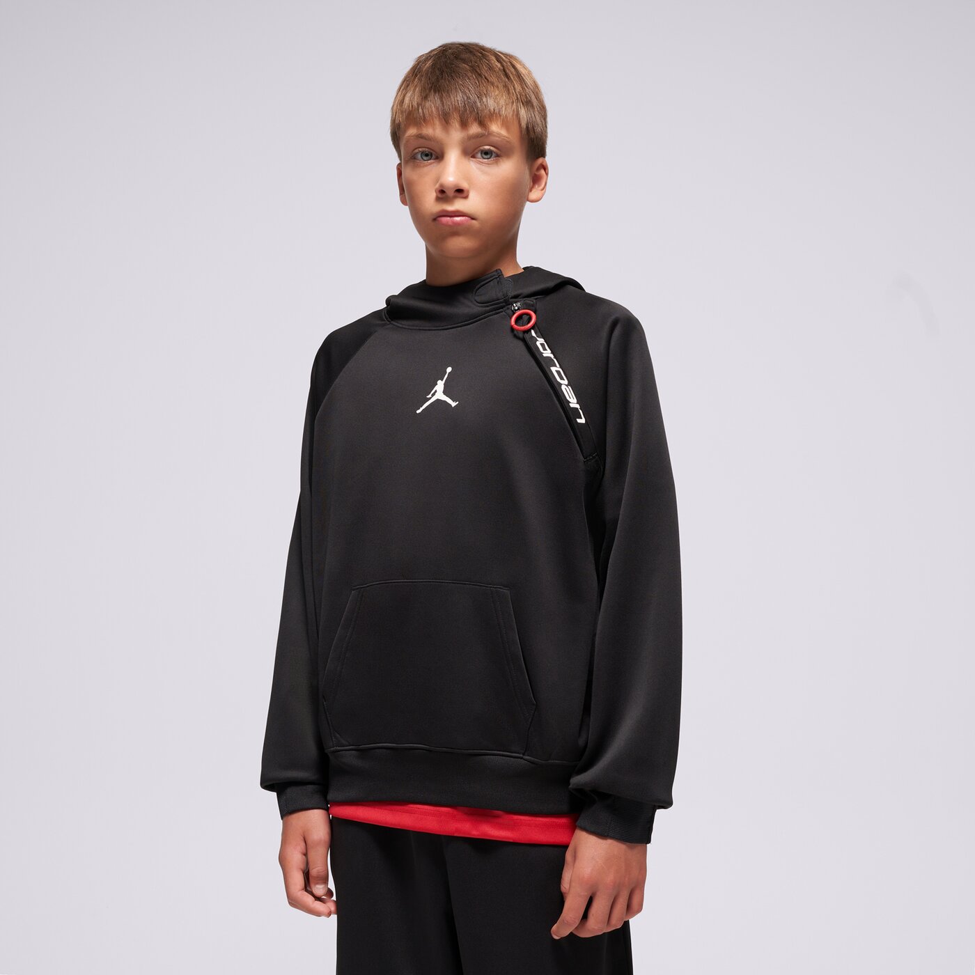 Детски суичър JORDAN СУИТЧЪР С КАЧУЛКА JDN UNISEX EASE FLC HOODIE BOY 95d567-023 цвят черен