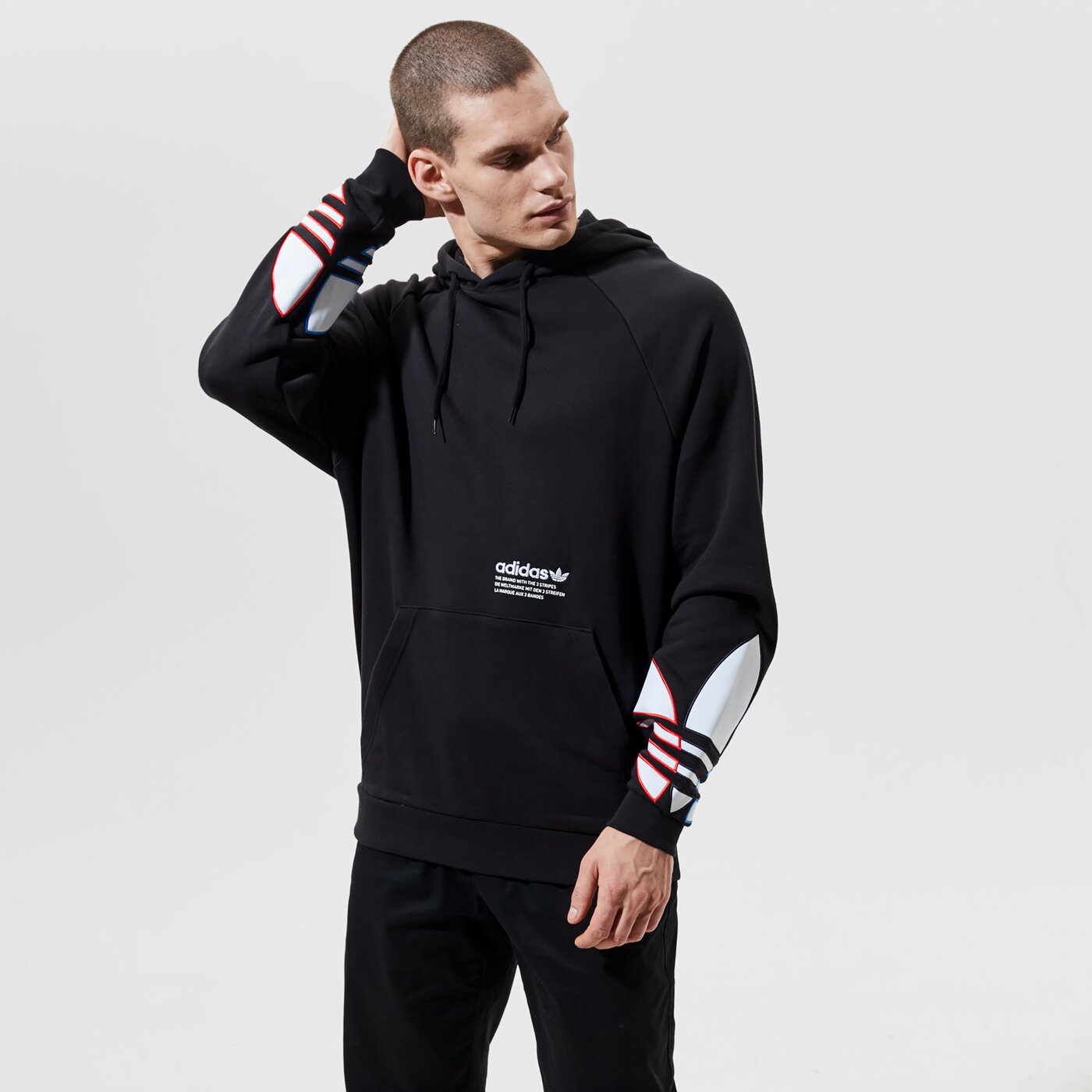 Мъжки суичър ADIDAS  СУИТЧЪР С КАЧУЛКА TRICOL HOODY gn3570 цвят черен
