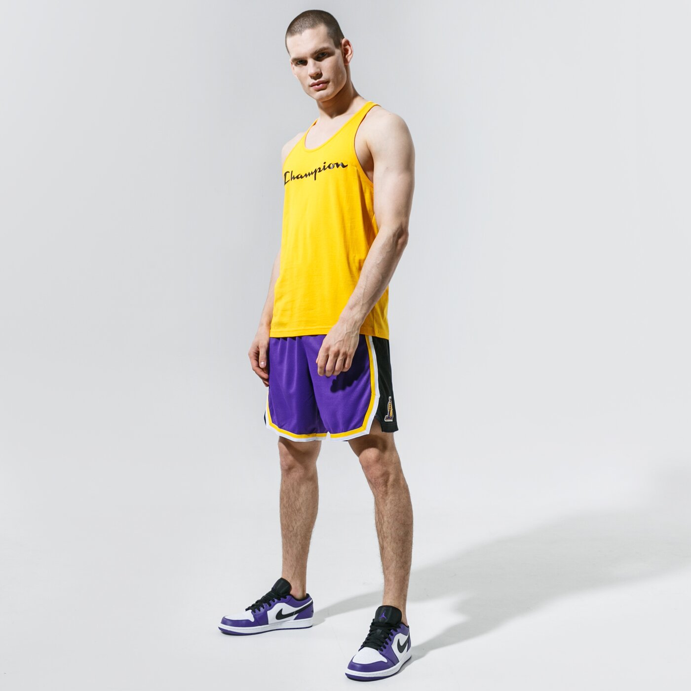 Мъжки къси панталони JORDAN ШОРТИ LAKERS STATEMENT EDITION 2020 NBA cv9564-504 цвят виолетов