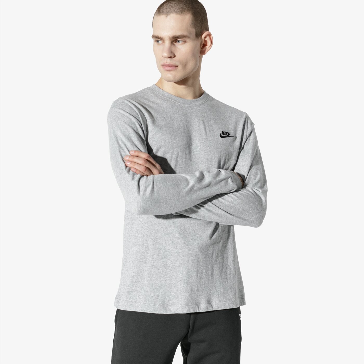 Мъжка тениска NIKE ТЕНИСКА NSW CLUB LONG-SLEEVE TEE ar5193-063 цвят сив