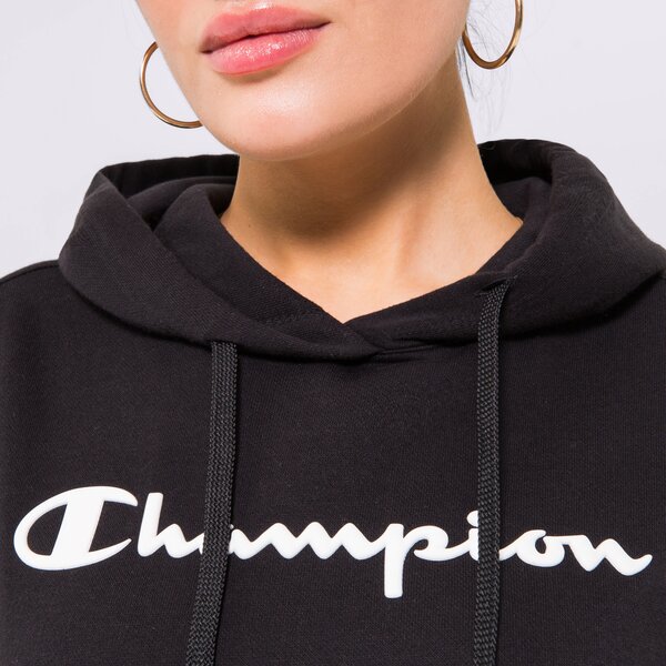 Дамски суичър CHAMPION СУИТЧЪР С КАЧУЛКА HOODED SWEATSHIRT 115687kk001 цвят черен